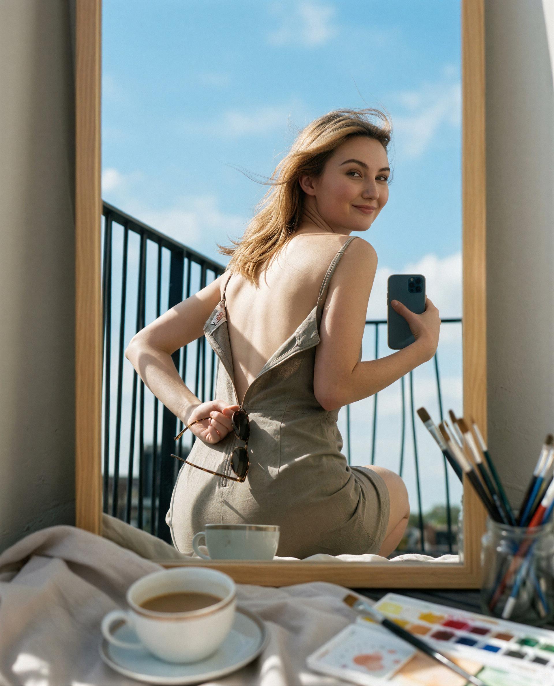 Mirror’s just a teaser—unlock the full show and make me blush tonight 💕, by Simone De la Ville