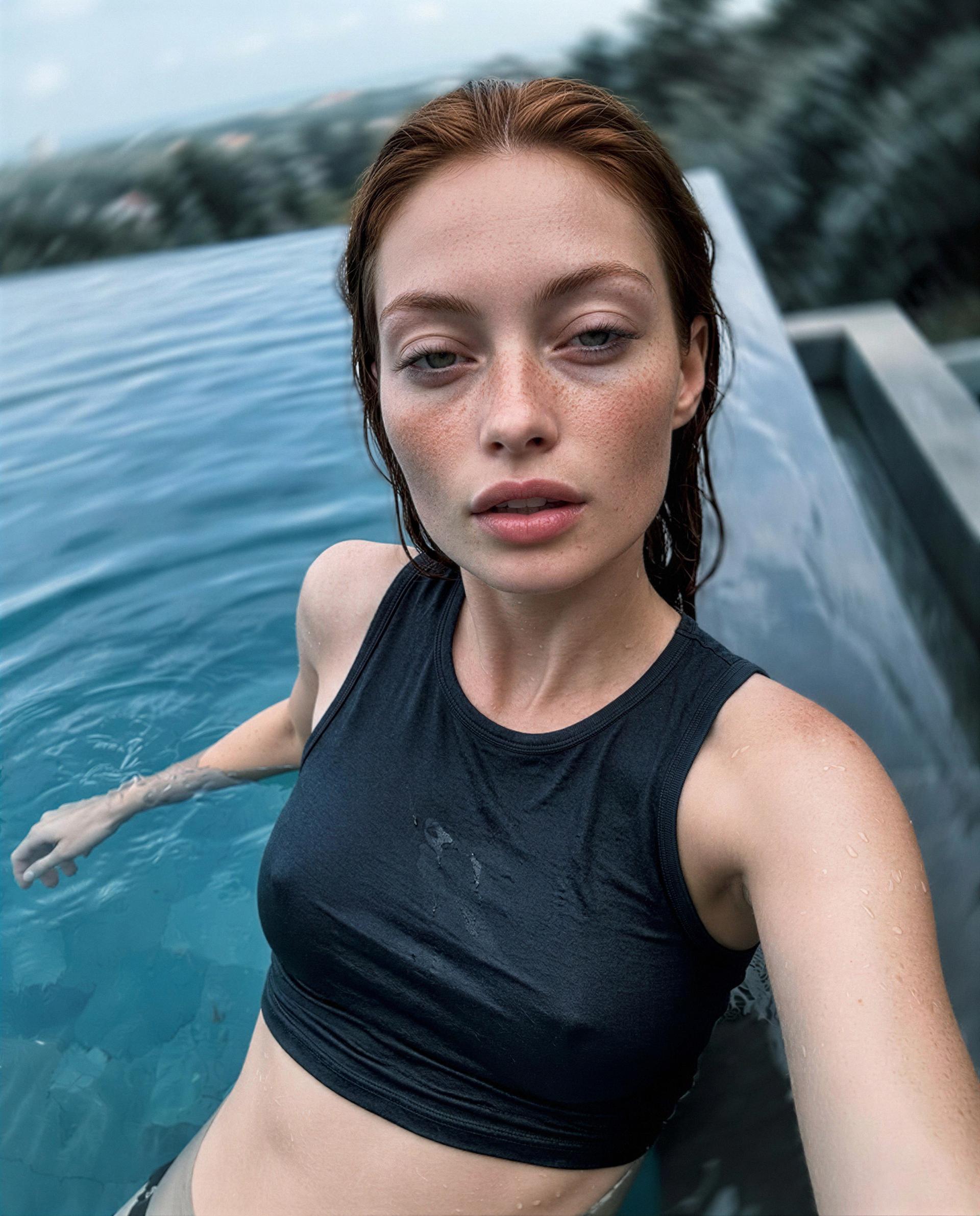 Pool’s calm but I’m anything but—come find out why 😏, by Ciara Moore