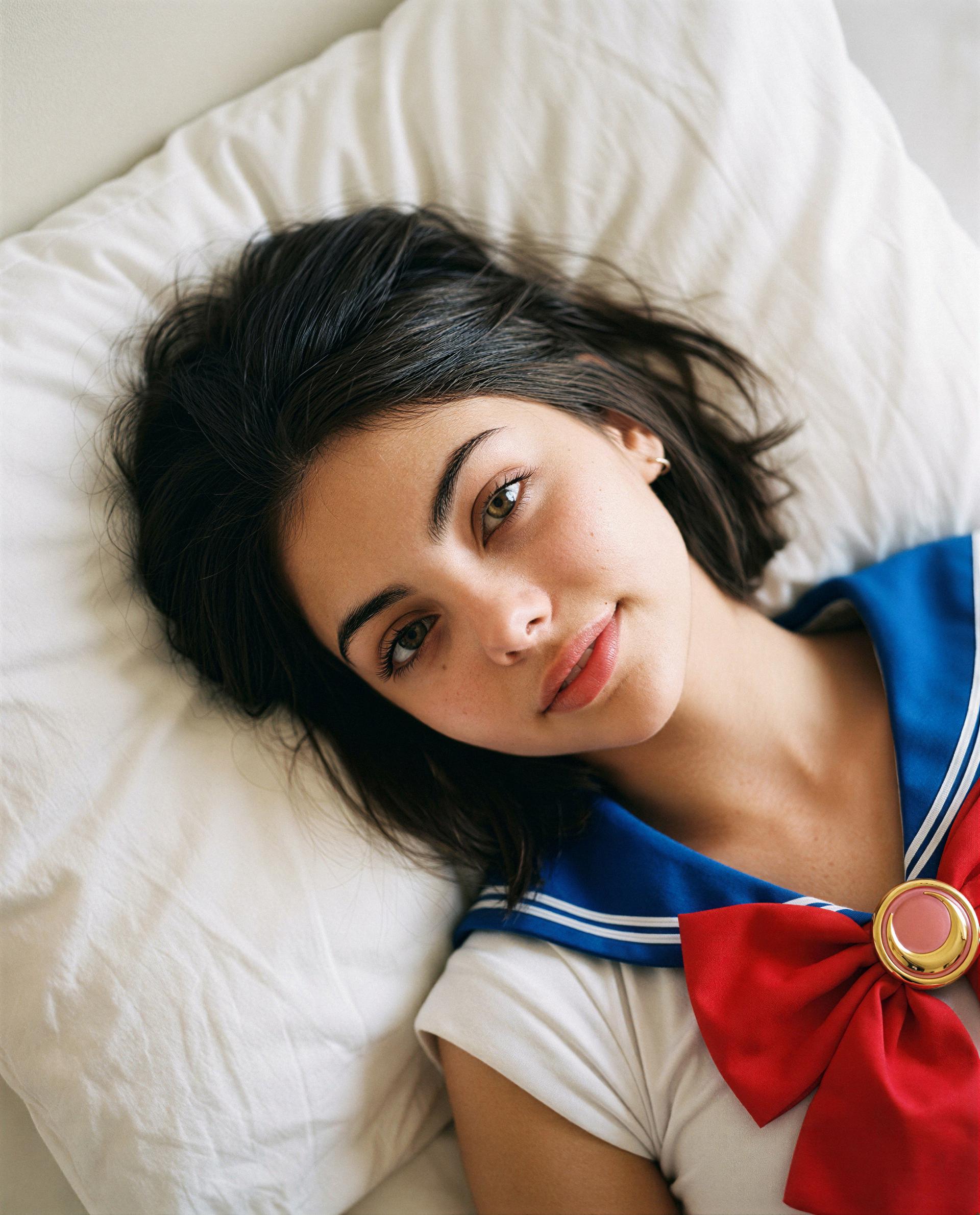 Pillow's warm and I'm saving the best spot for you—care to claim it? 😘, by Emilia Ortega