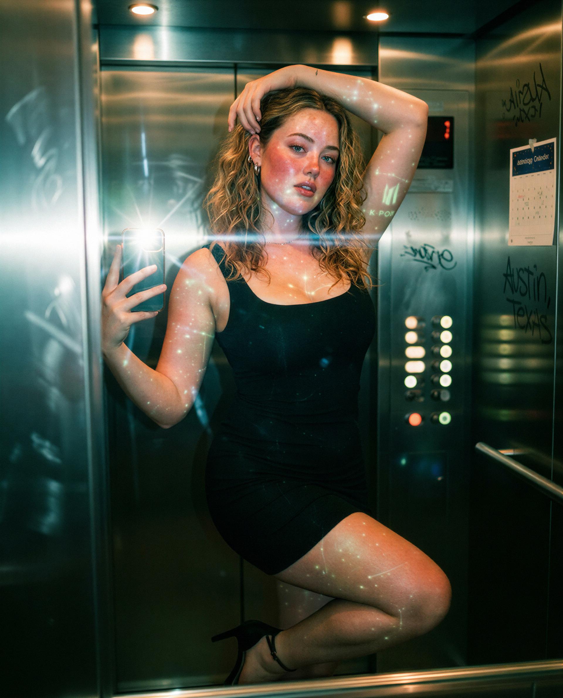 Hop in for a private stop—I'll make the elevator worth your patience 😘, by Margaux Howard
