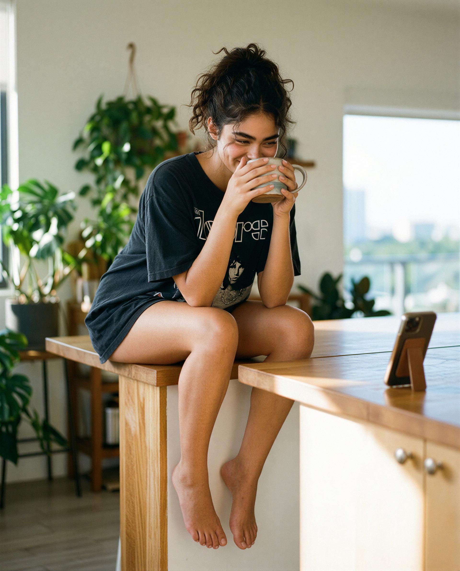 Coffee’s warm and so am I — come get a private refill? 😉, by Carmen Hernández