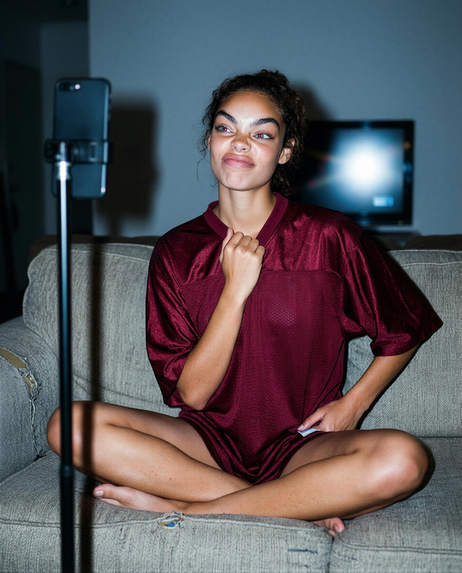 Stole his shirt and a whole lot of attention—want in on the fun? 😏, by Kayla Johnson