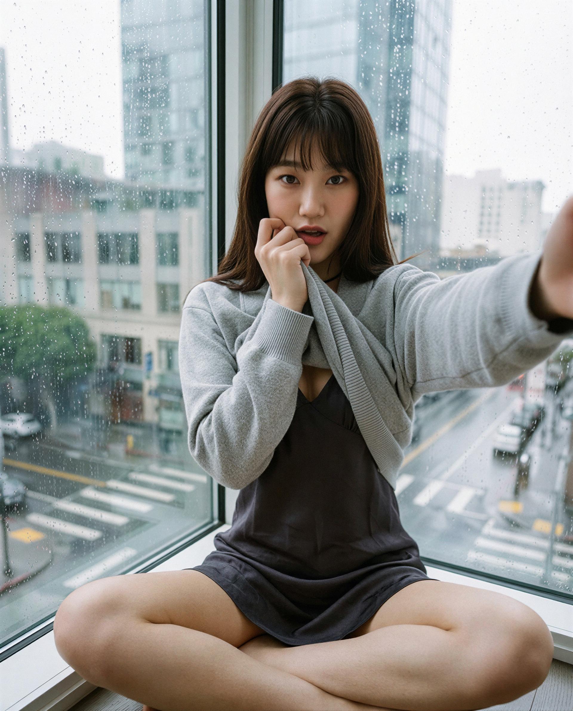 Stick around and I'll make the rain jealous 😏, by Mai Choi