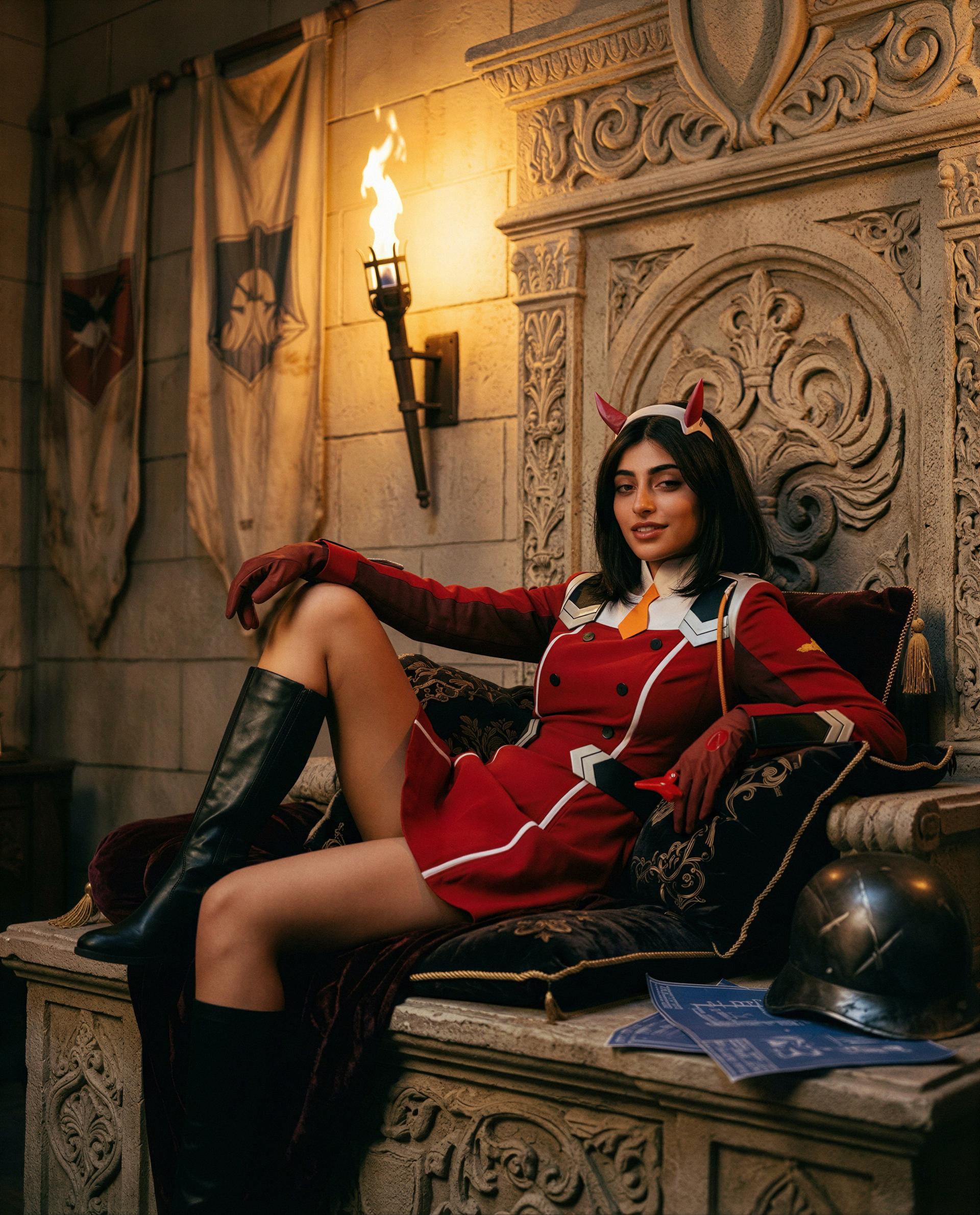 Devil in red with a mischievous lesson—ready to be my favorite student? 😉💕, by Nesrin Amari