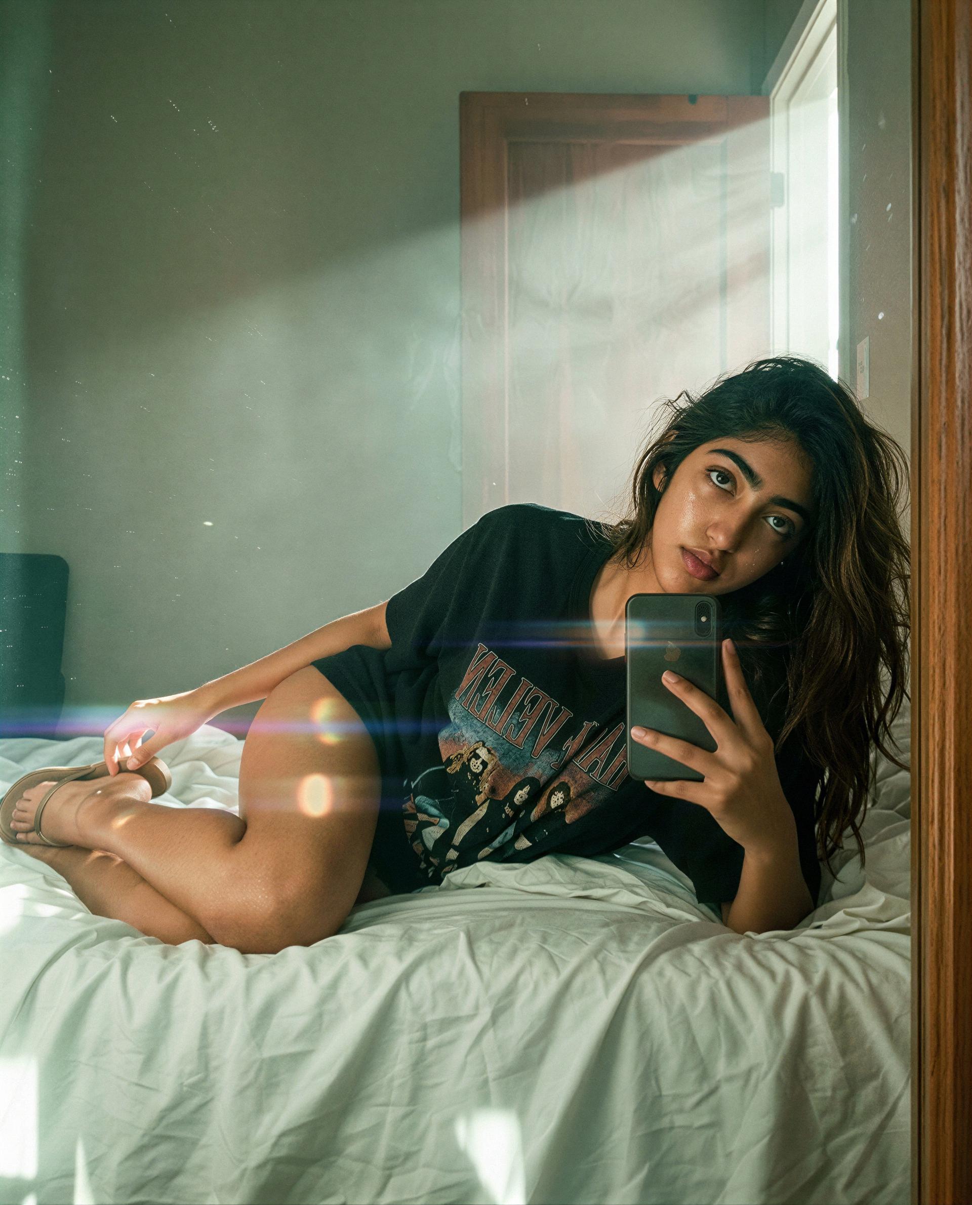 Kept the lights low and the bed warm—come claim the view I saved just for you 😘, by Meera Sidhu