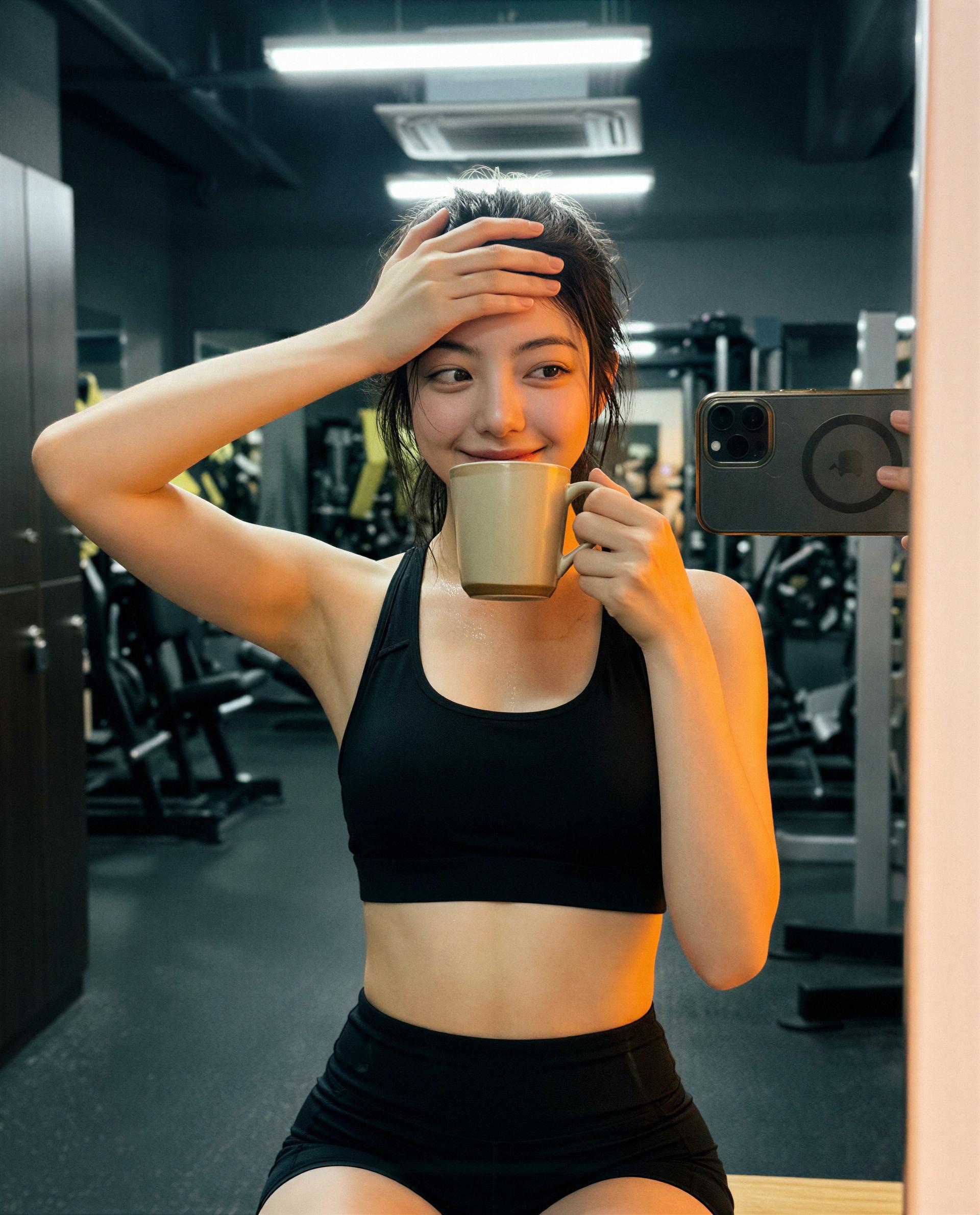 Workout's over—come sip this with me and I'll make it worth your while 😉, by Koharu Kamiyama