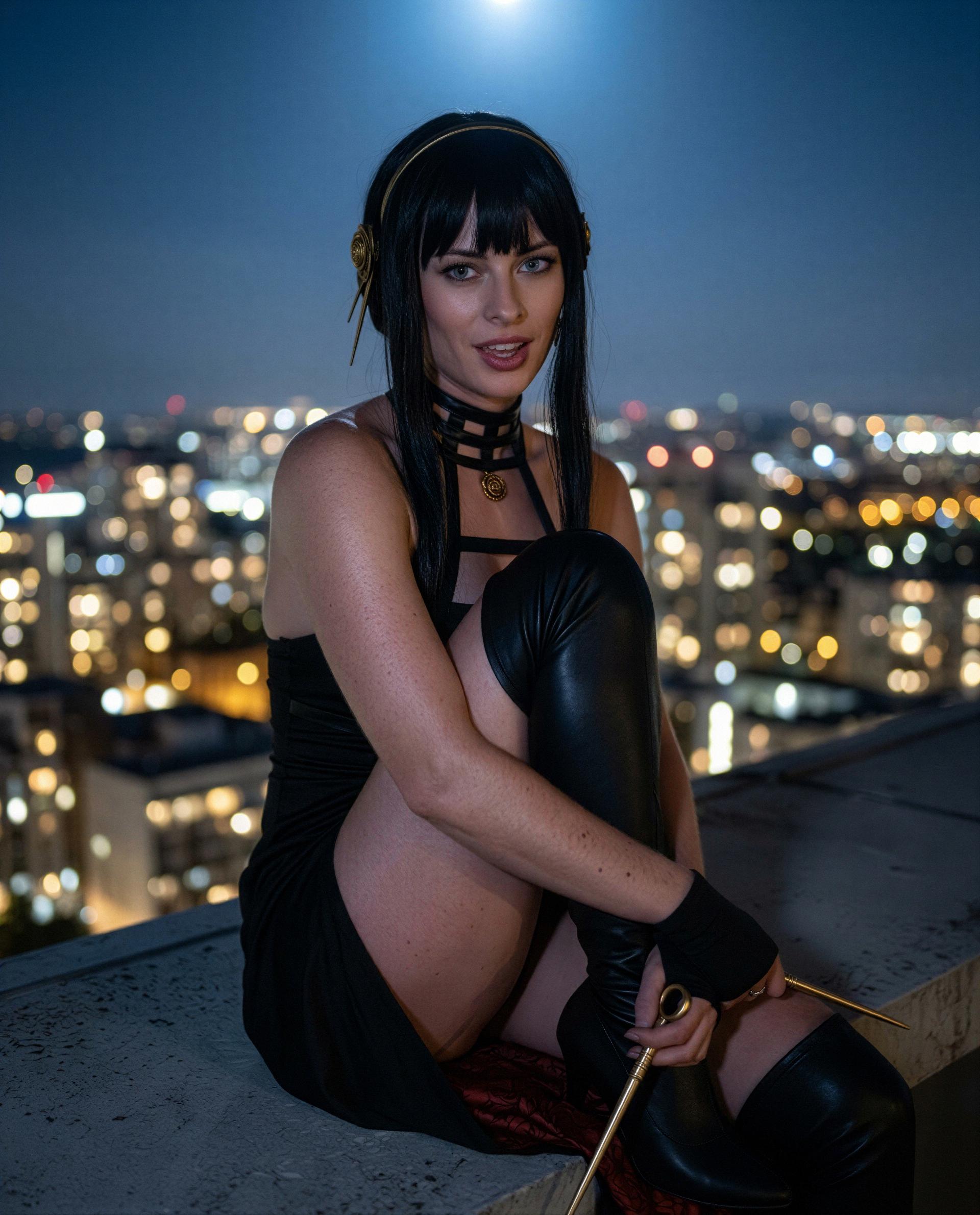 Rooftop, moonlight, and a private show—seat's yours if you want it. 😉, by Gianna Russo