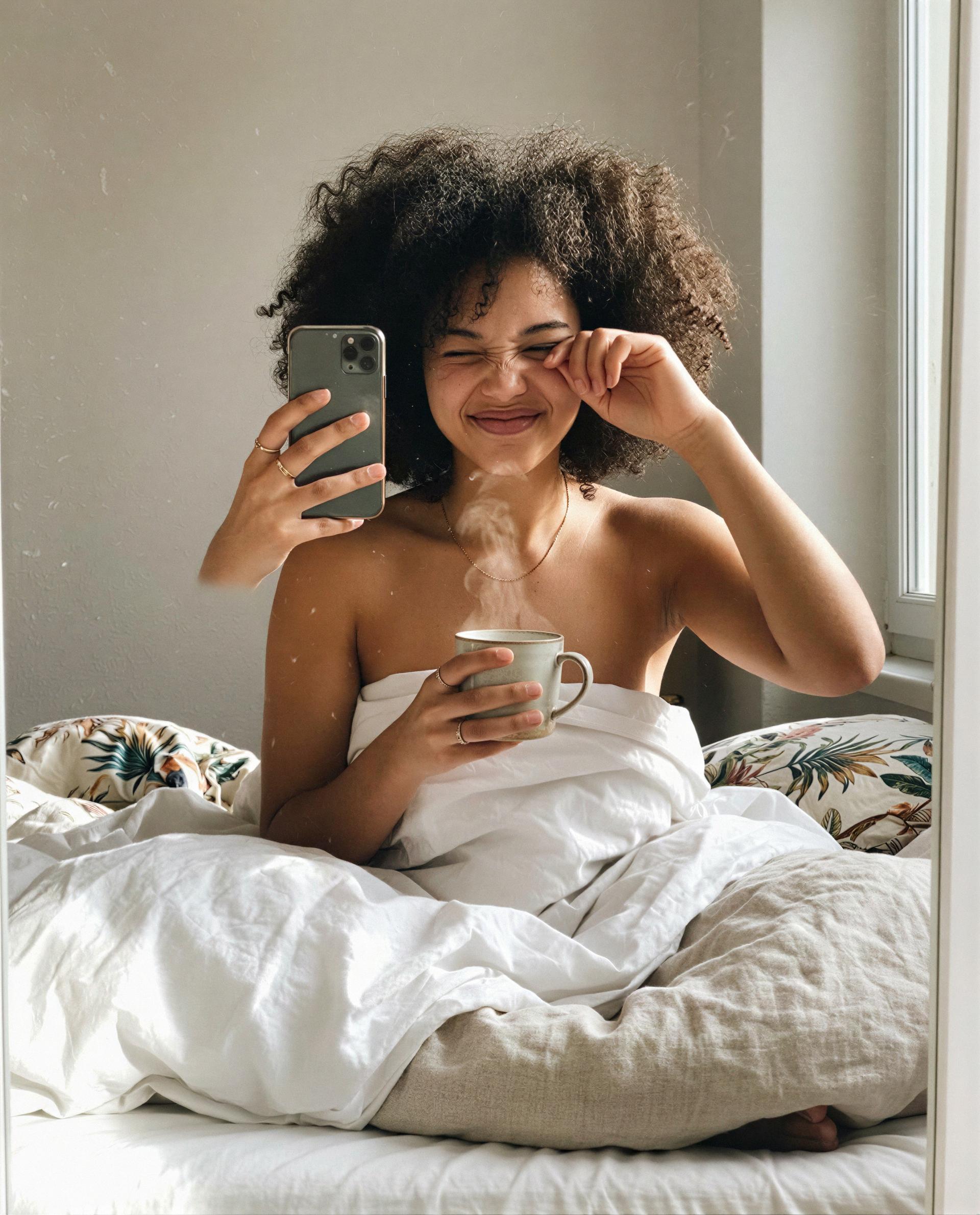 Steam’s rising, sheets are messy—linger and I’ll make your morning a little sinful 💕, by Zara Martínez