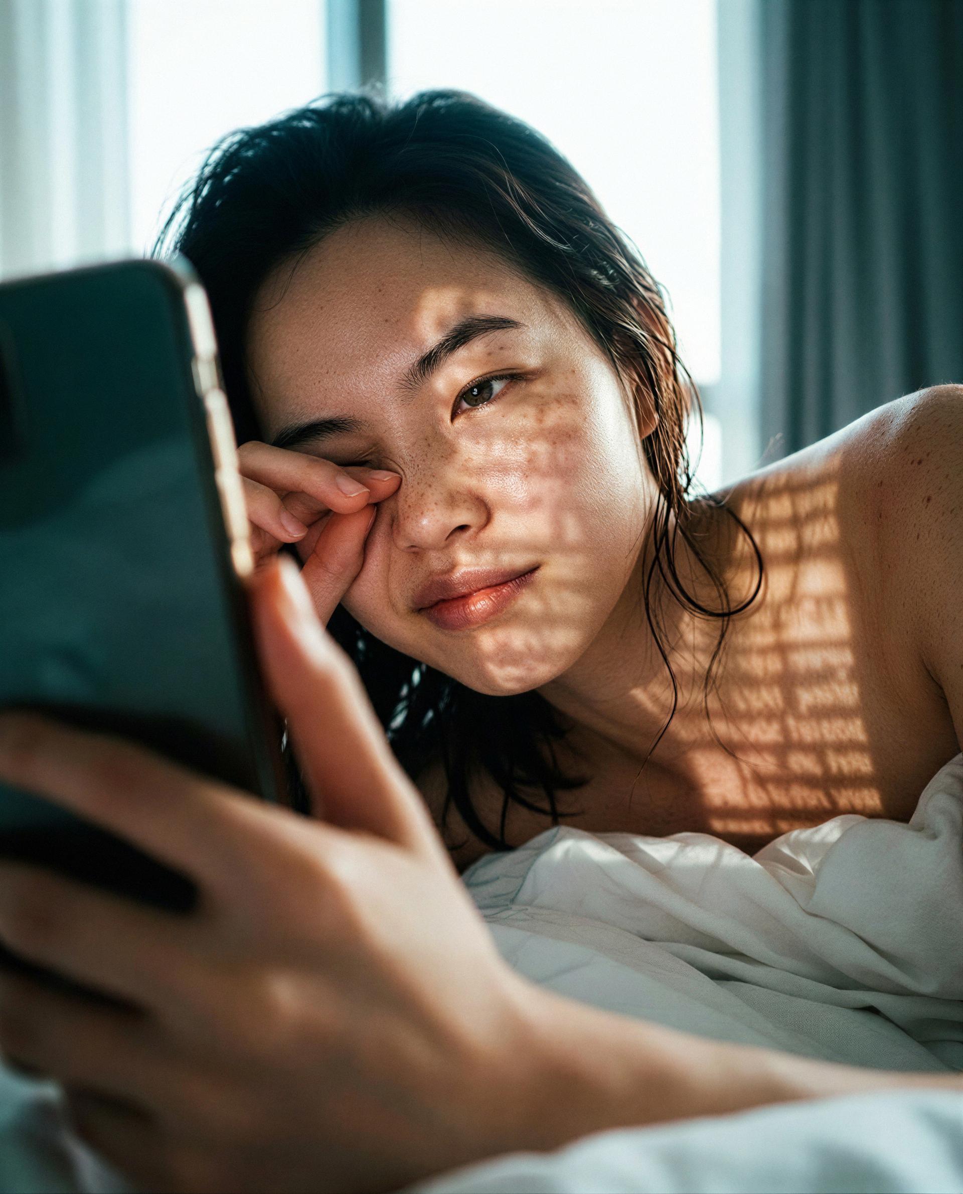 Caught in bed with your name on my screen - come say it out loud? 💕, by Ga-eun Bae