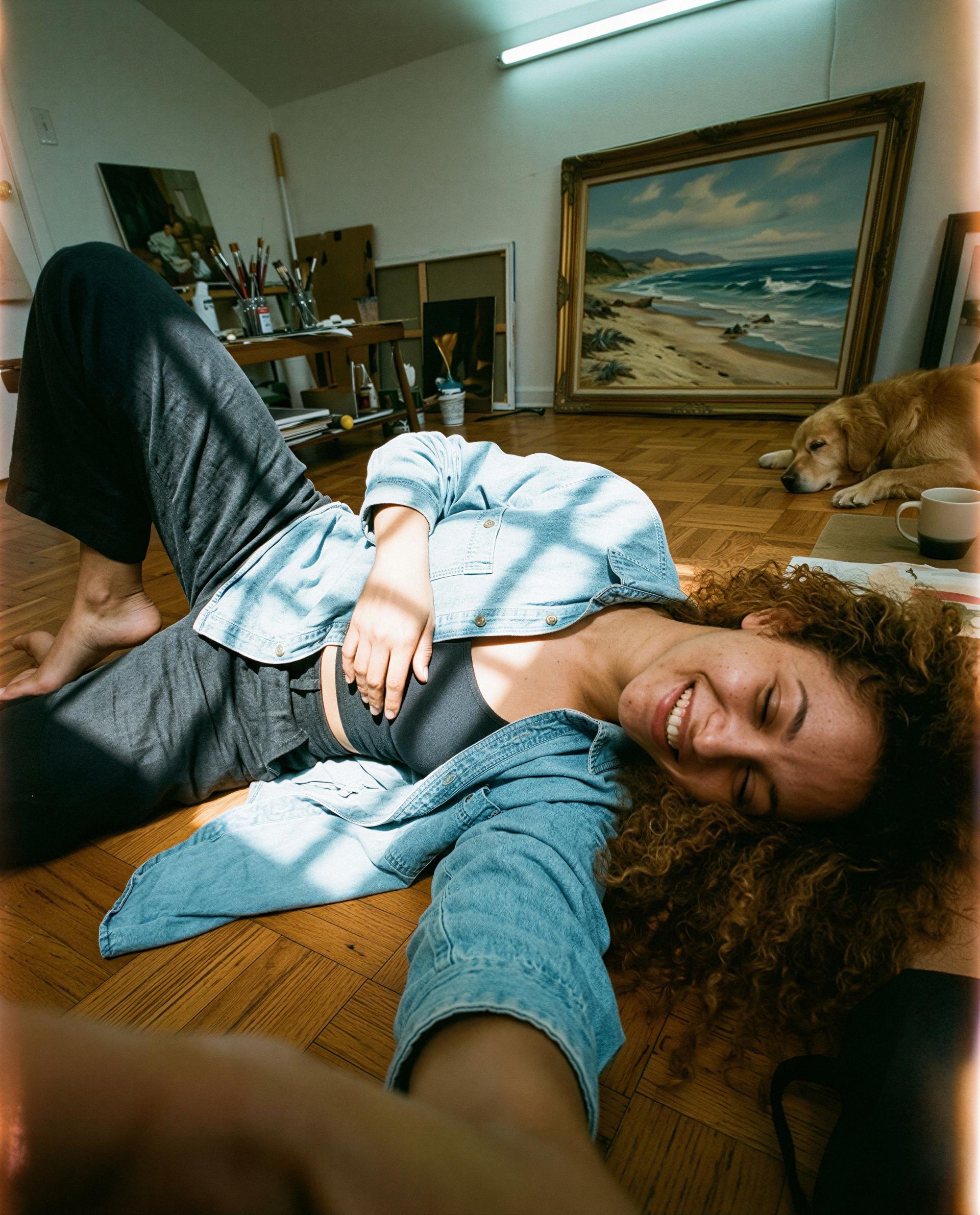 i'm kind of shy posting this but i'm sprawled on the floor thinking about you - want to be my favorite interruption? 😳, by Mariana Alves