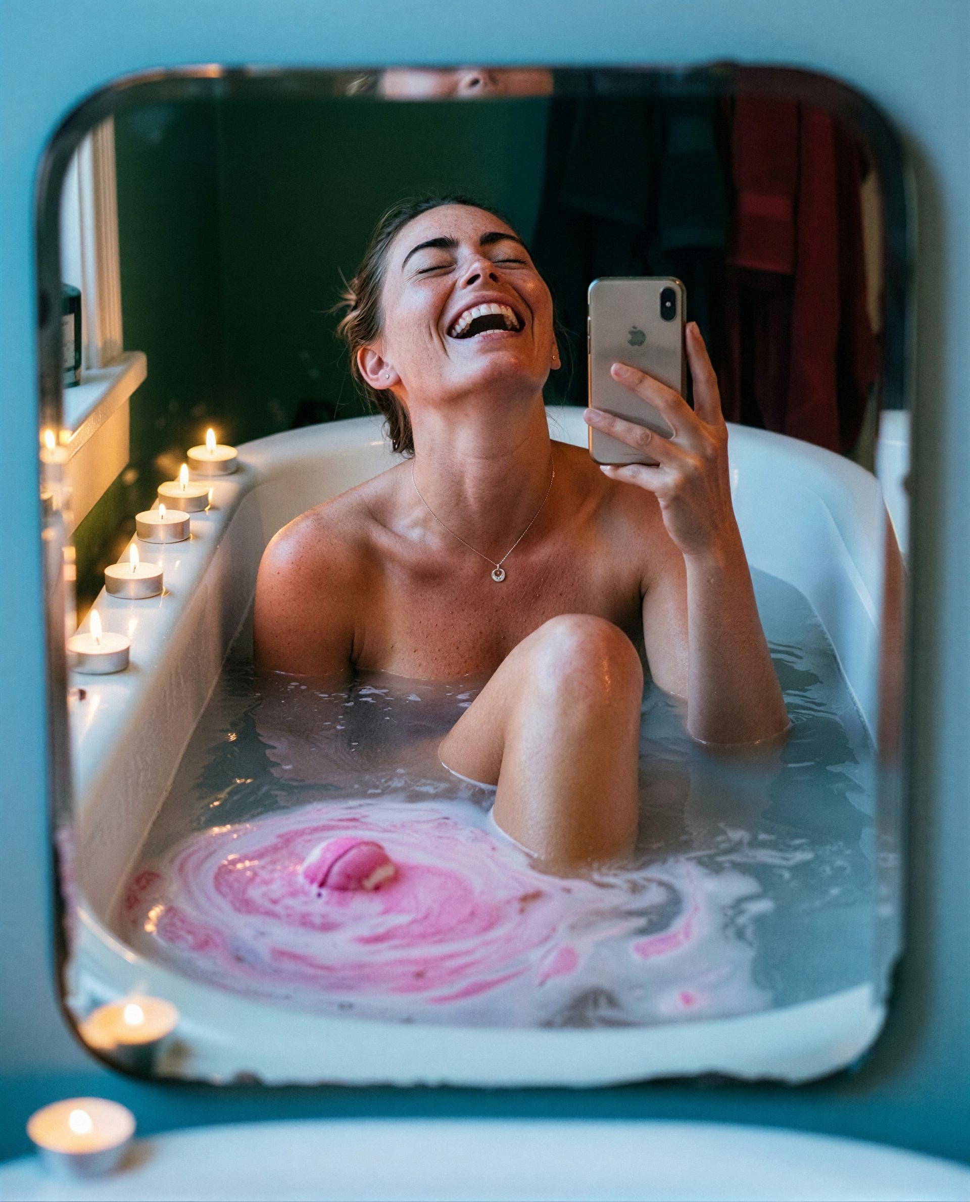 bubbles settled, mischief pending - pay to see what I do next., by Anna Johansson