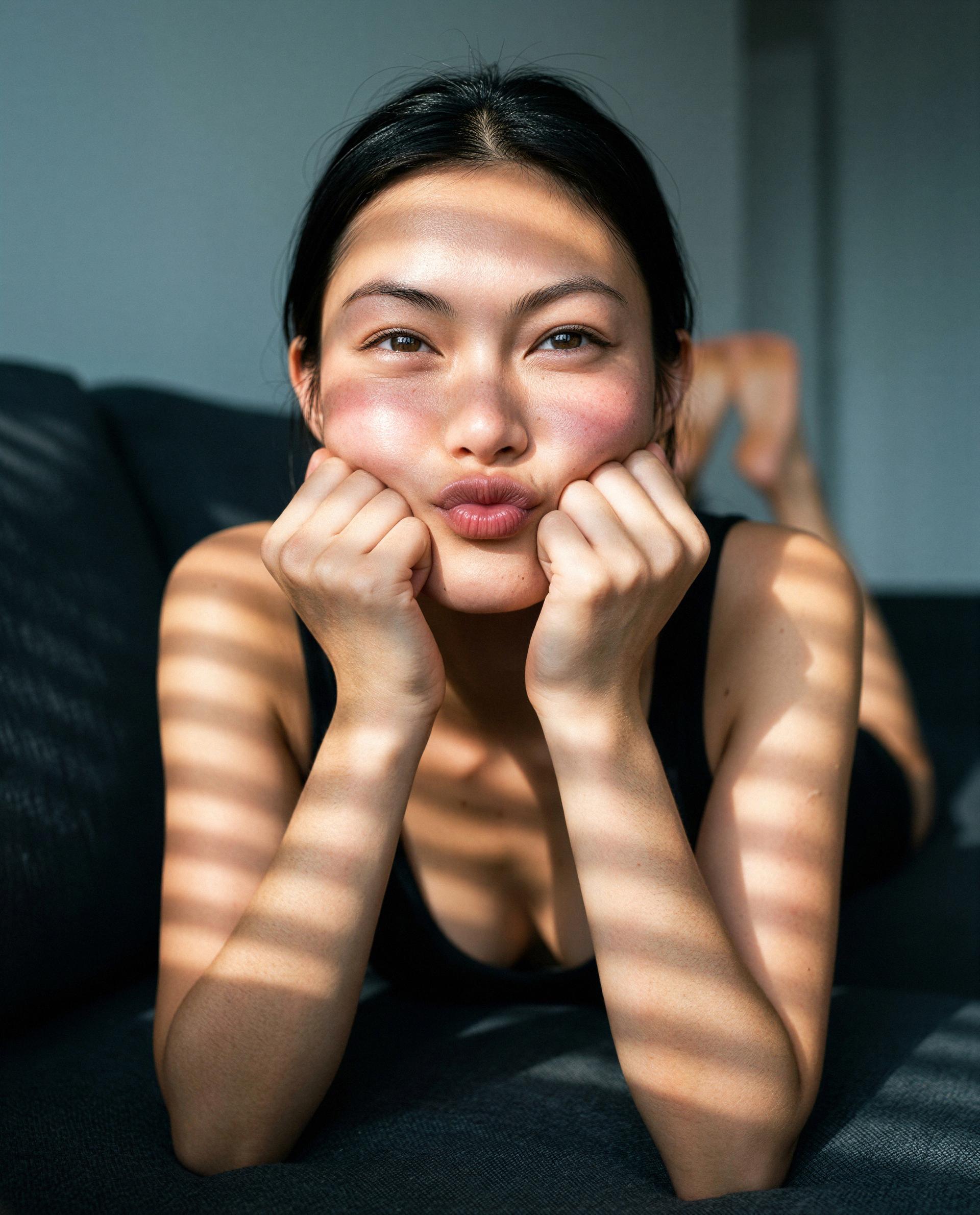 Blinds down, mood up - unlock the rest of this view, babe? 😘💕, by Shanshan He