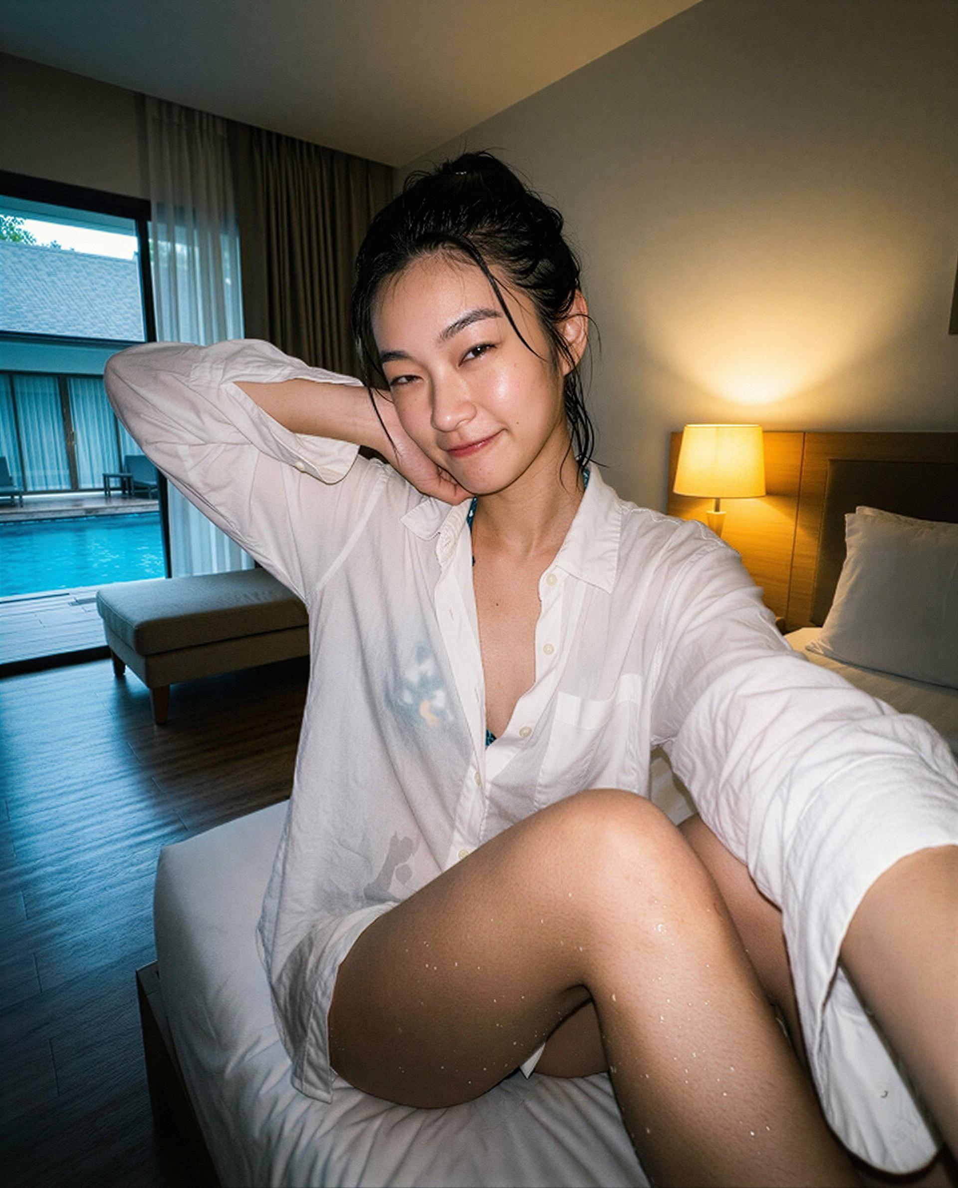 Just slipped out of the water and into your imagination - want a private encore? 😉, by Chloe Nguyen