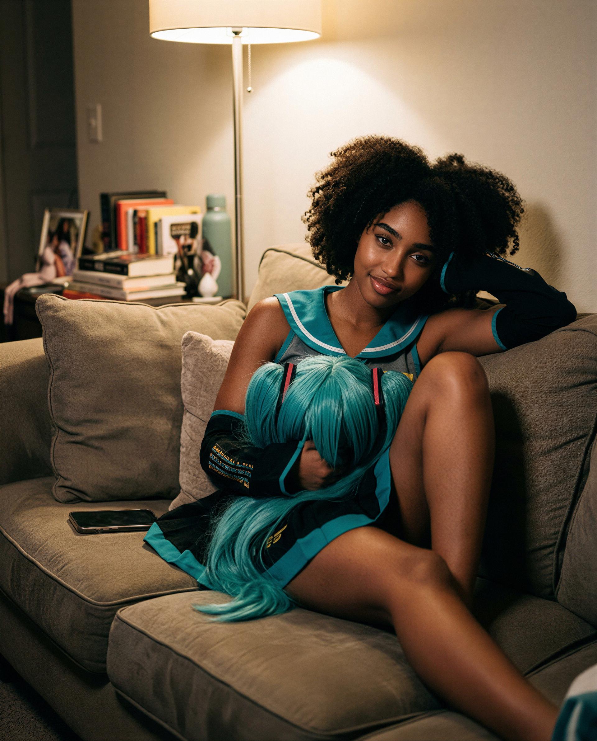 Only room on this couch for one—think you can make me stay? 😏, by Amara Jackson