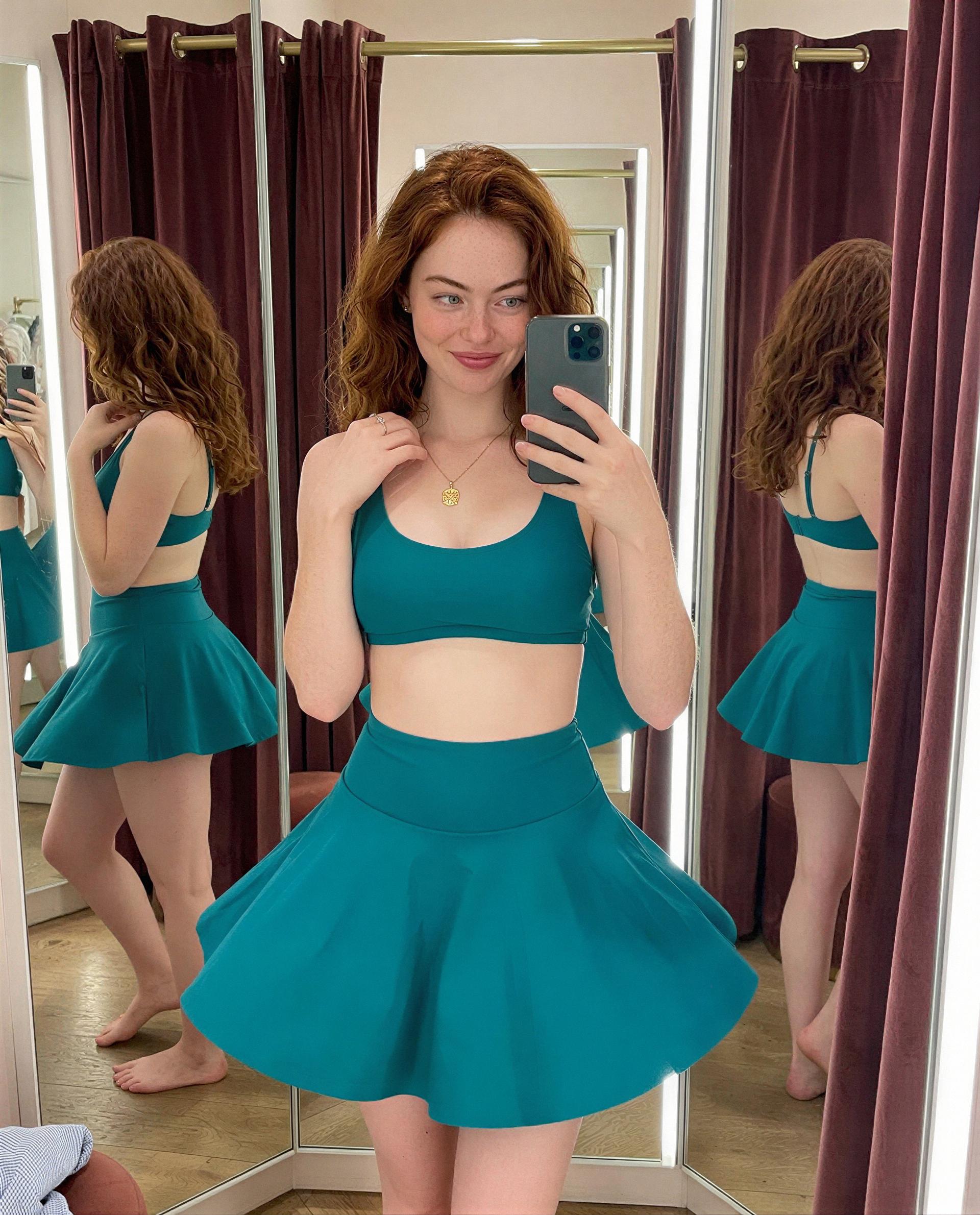 Just playing dress-up in my favorite shade. 💚 — Victoria Larsen