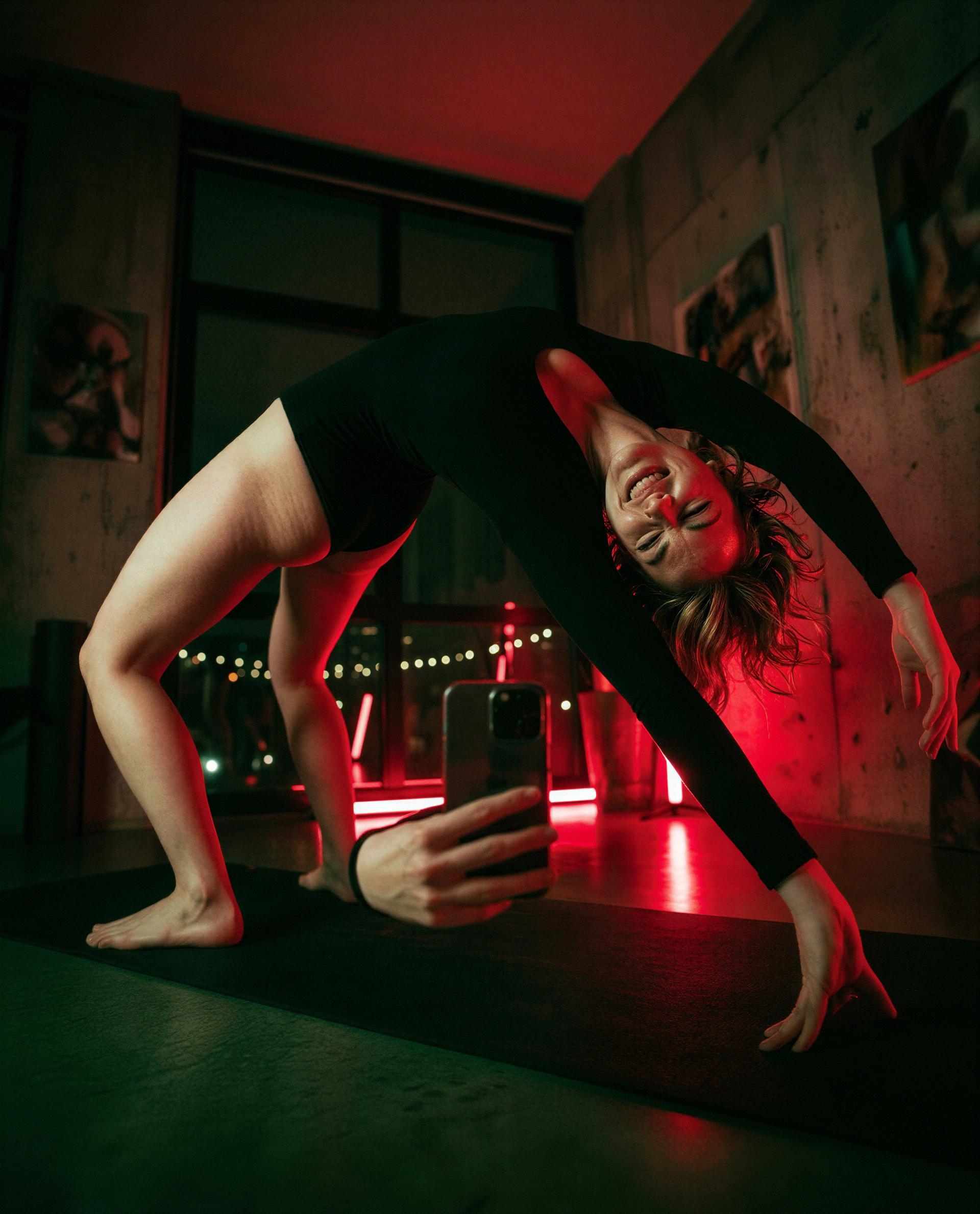 Flexing for your eyes only—wanna see how far I’ll go? 😏, by Erin Frank