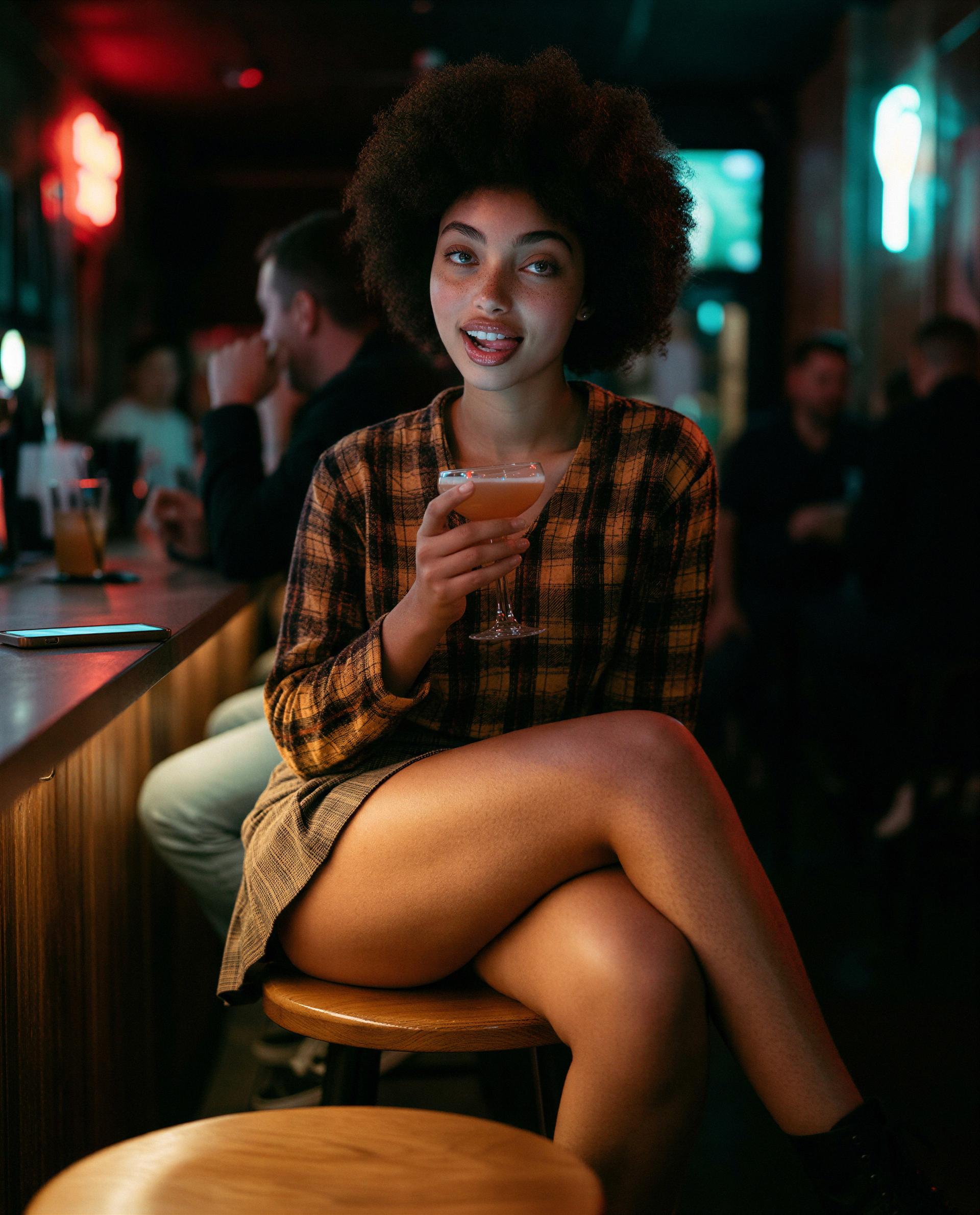 Bar's full but my lap's got your name on it—slide in and let's make tonight interesting 😘, by Zaria King