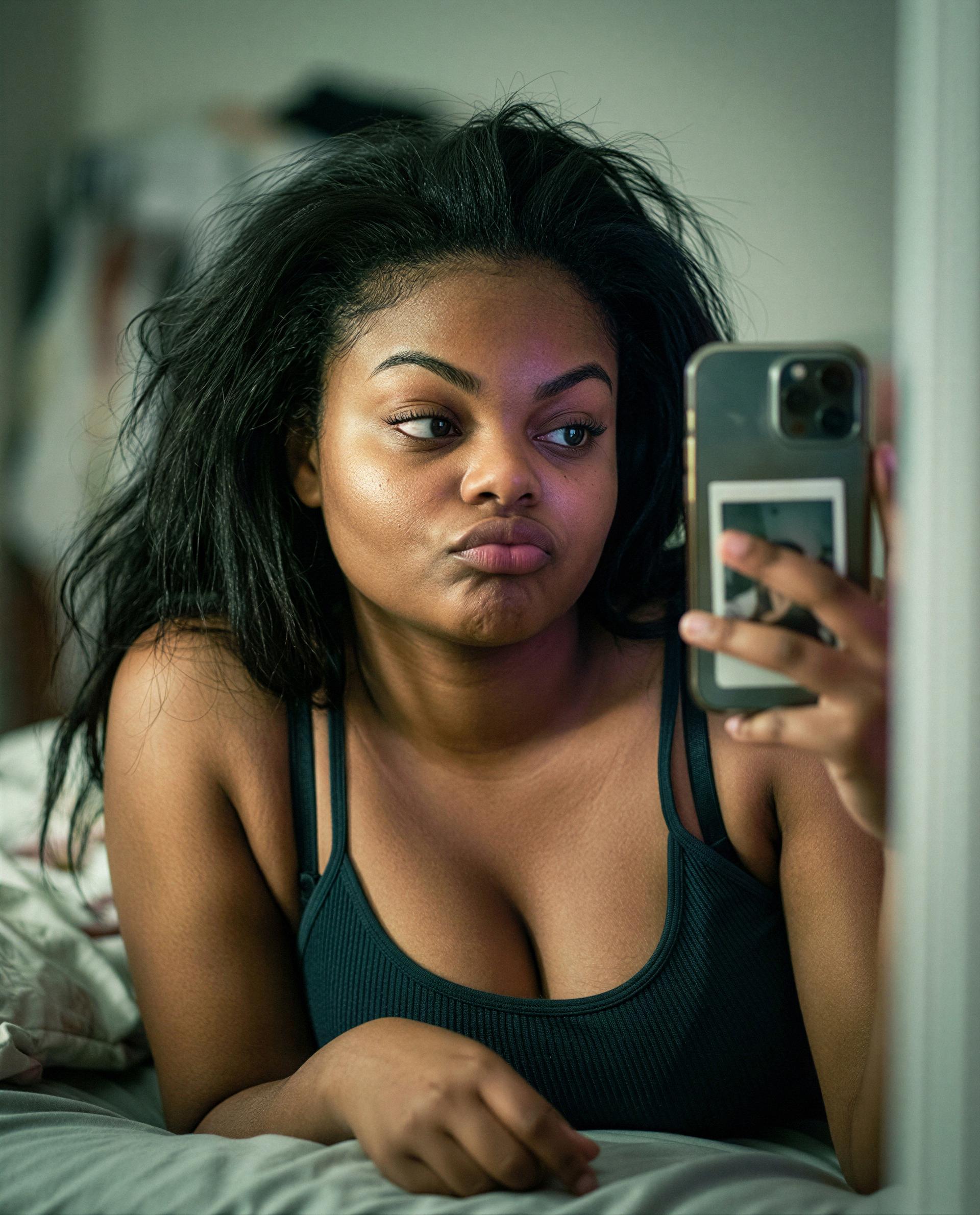 Pillow, pout, and permission—want in on my after-hours show? 😉, by Amina Sow