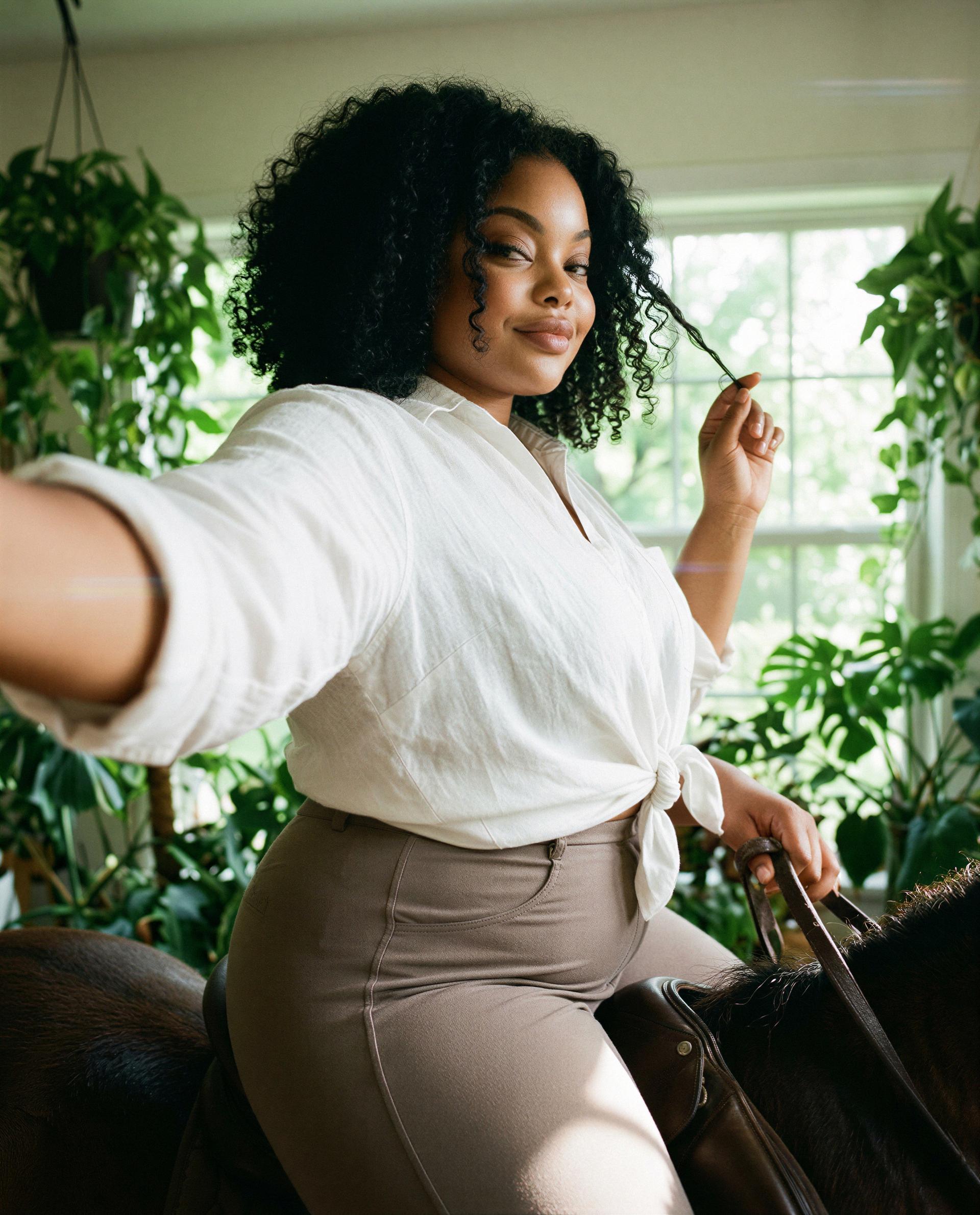 I’ve got reins in one hand and a secret in the other—wanna find out? 💋, by Ayana Ade