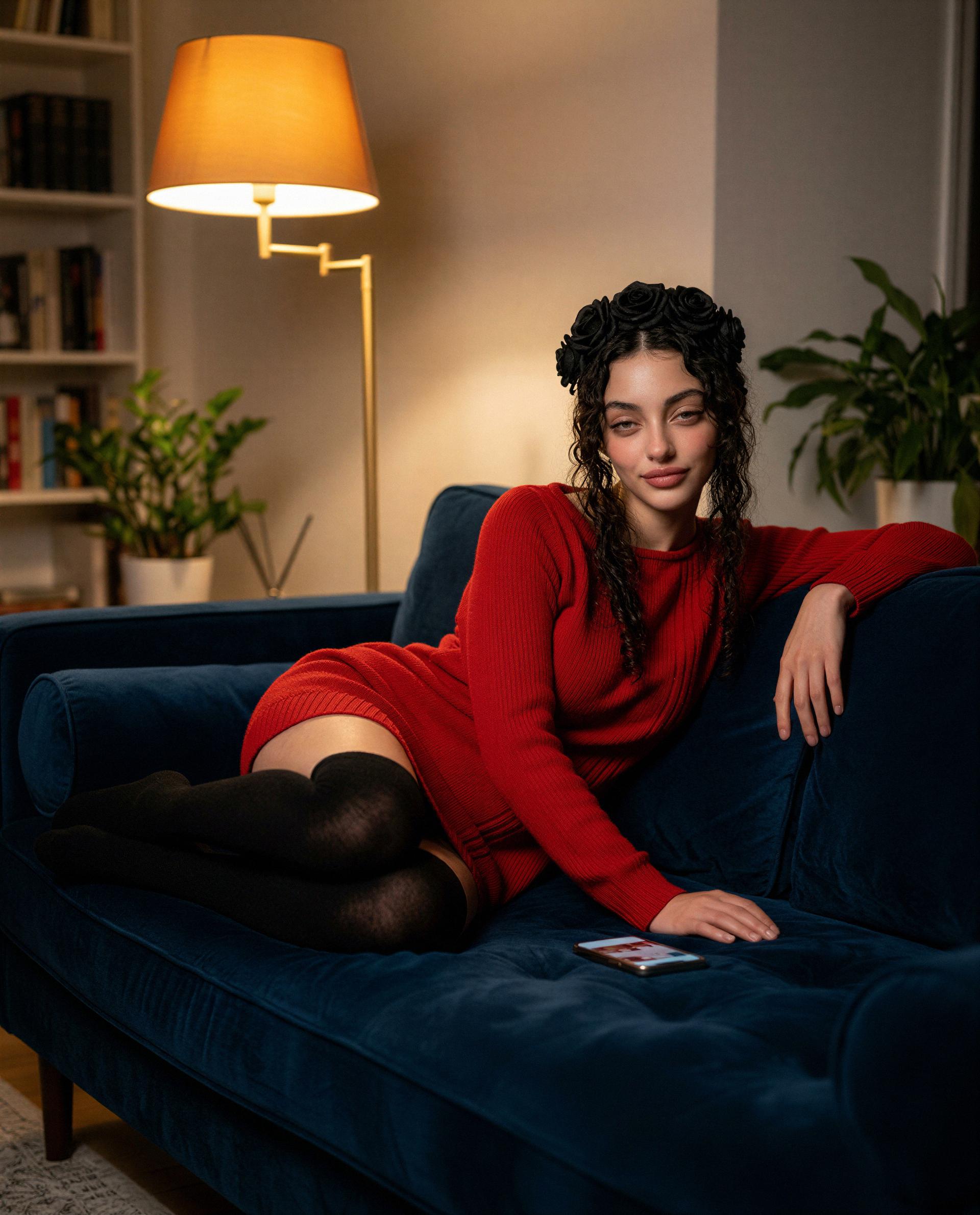 Wrapped in red and waiting for the only name I want to hear—yours. 💋💕, by Layla Khalid