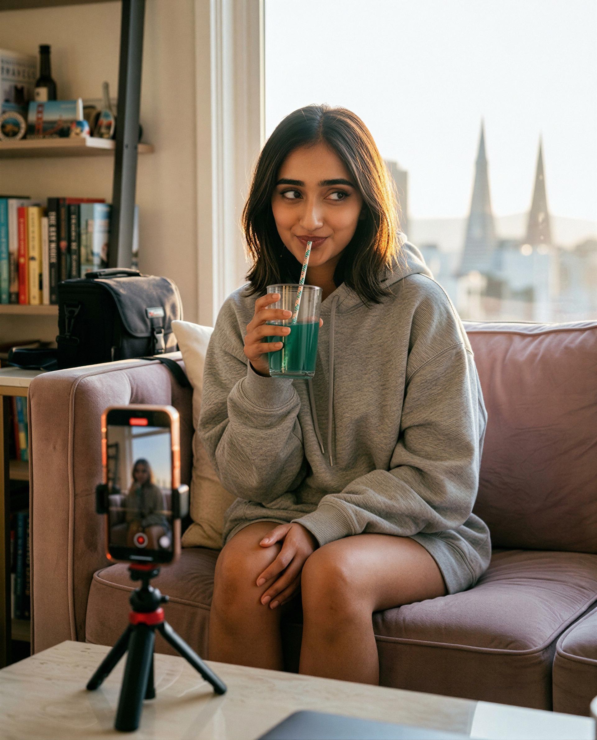 filming something a little naughty—front-row seats are for my subscribers only, want one? 😉, by Anisha Ahmed
