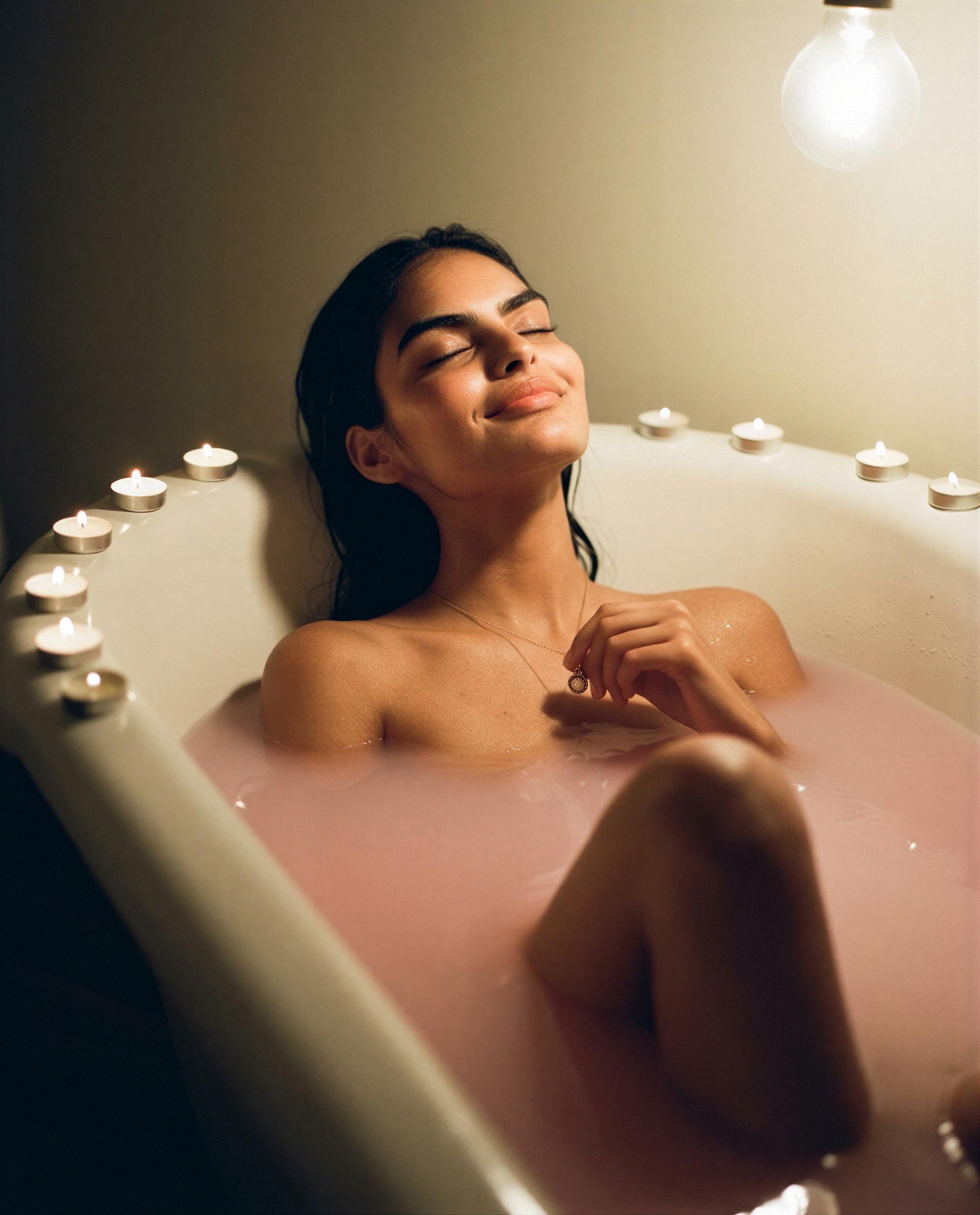 Candles lit, water pink - I'll trade you one sultry whisper for your undivided attention 😘💕, by Tara Siddiqui