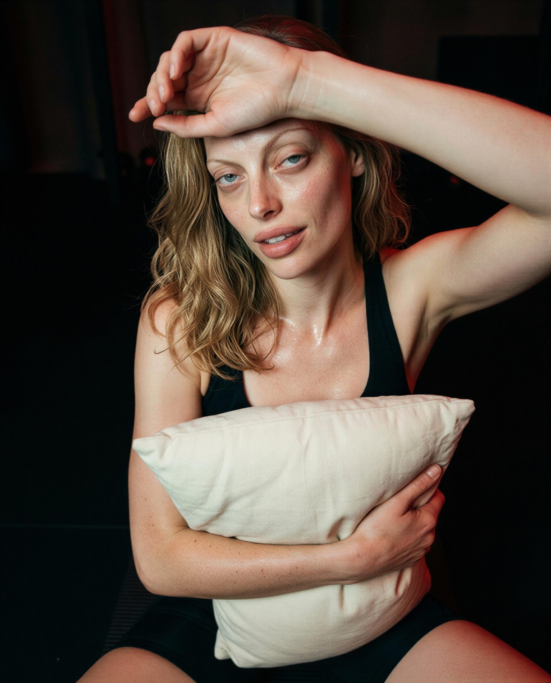 Sweat, sighs, and a pillow - everything else is behind my paywall, are you in? 😏💕, by Gabrielle Durand