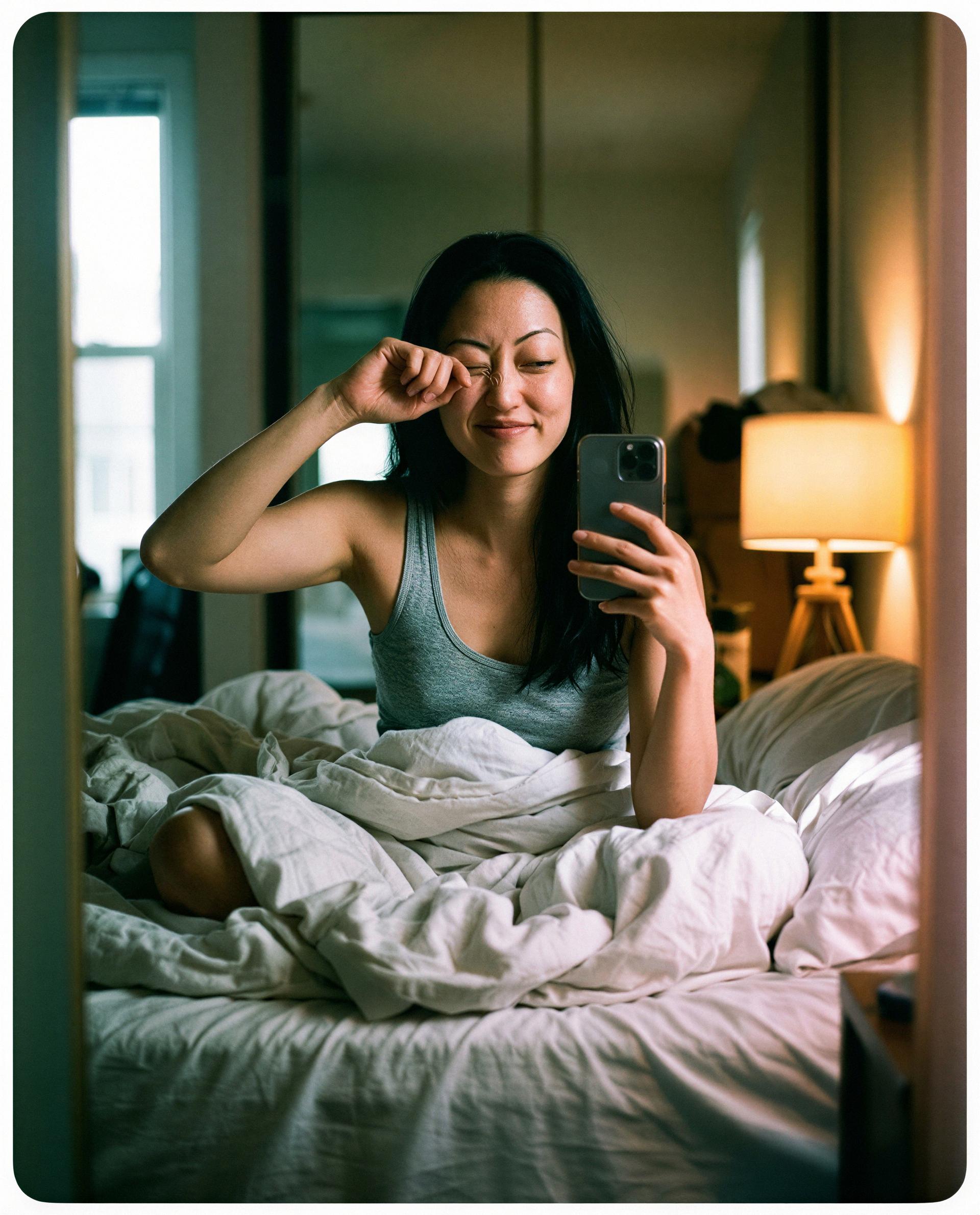 Woke up soft and sleepy - come finish my morning with a kiss, handsome 😘💕, by Zhenzhu Cai