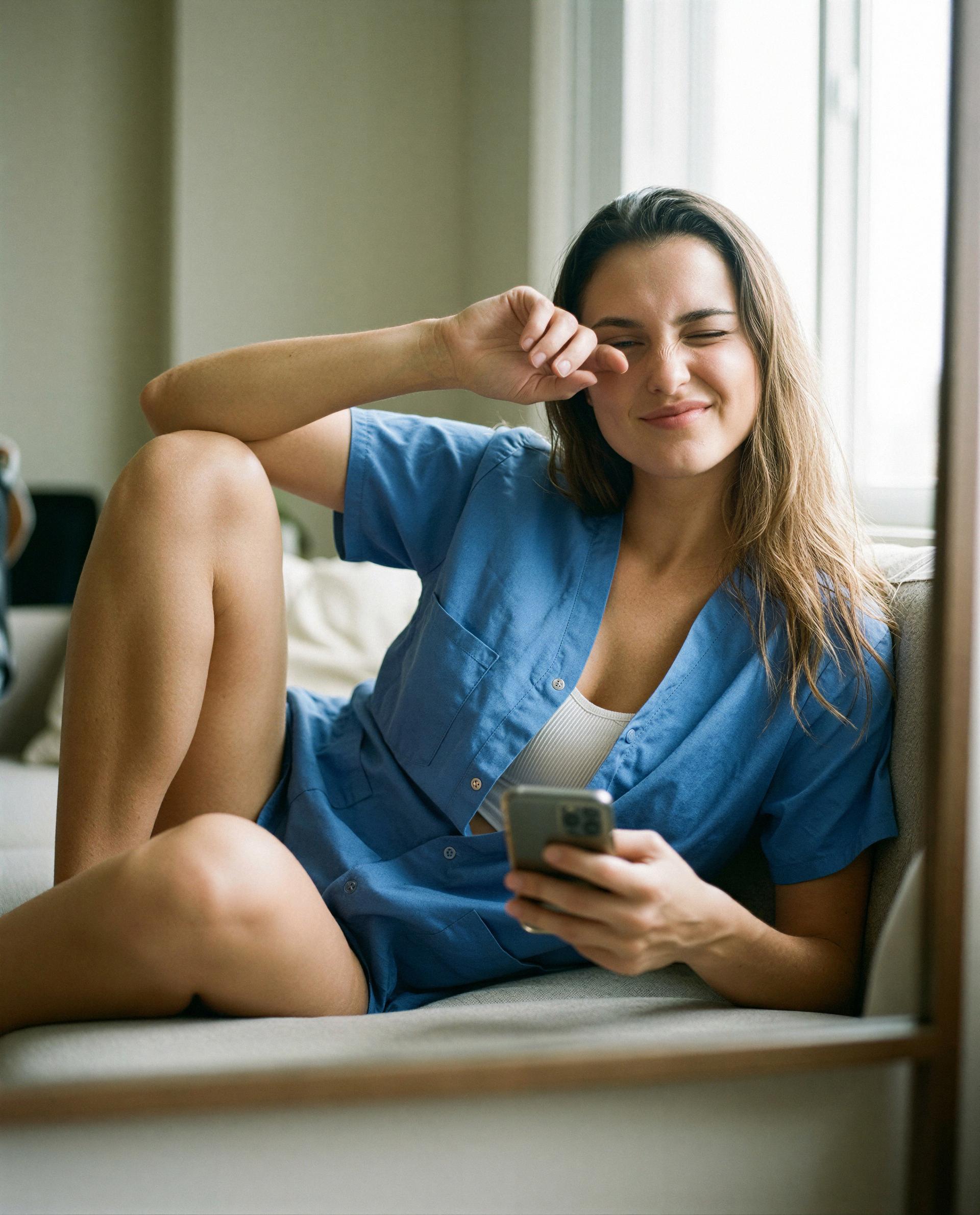 Half awake, fully thinking about you—come claim my attention? 😘, by Liudmyla Matviyenko