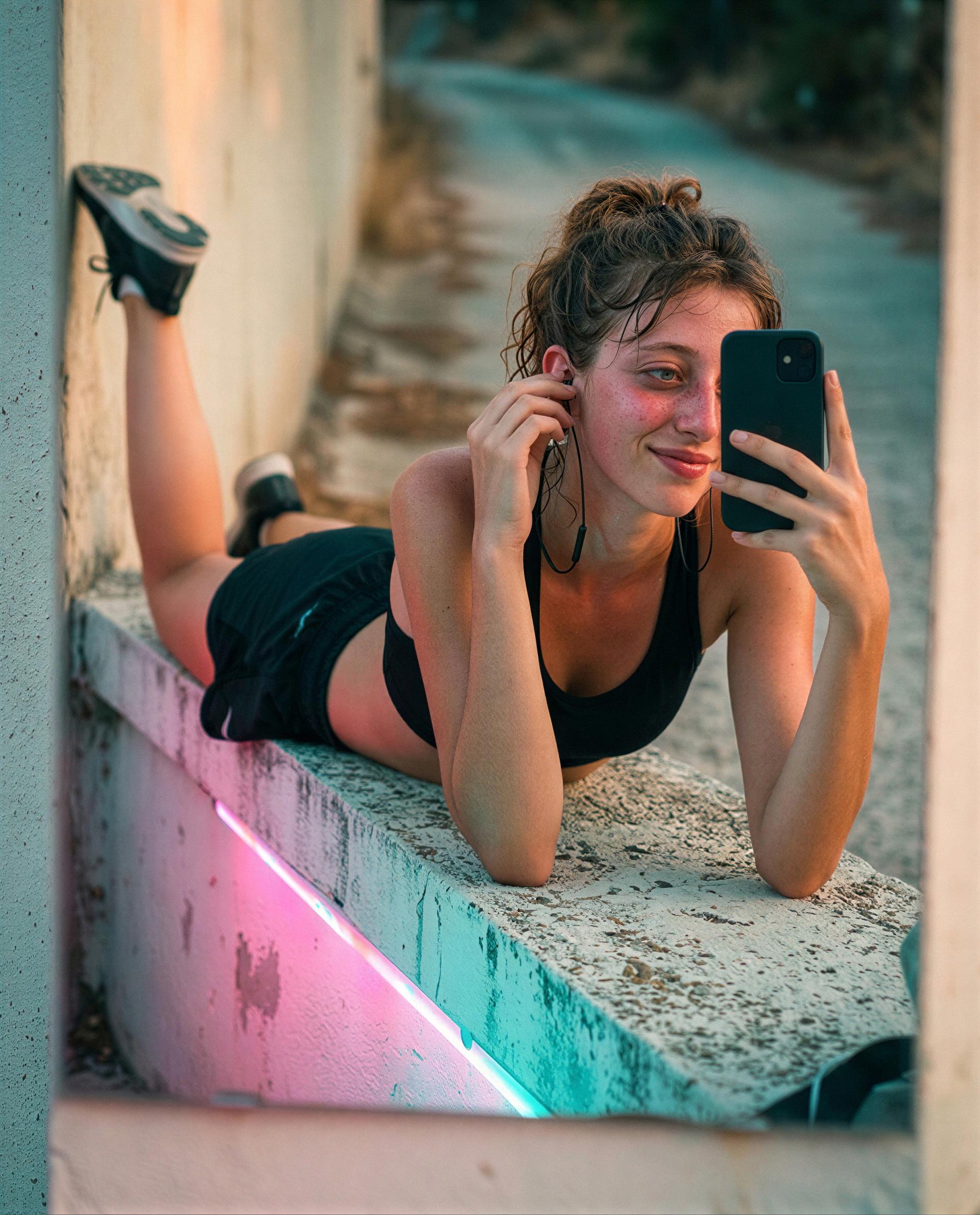 Post-run glow - want to help me cool down in private, babe? 😘, by Elsa Dubois