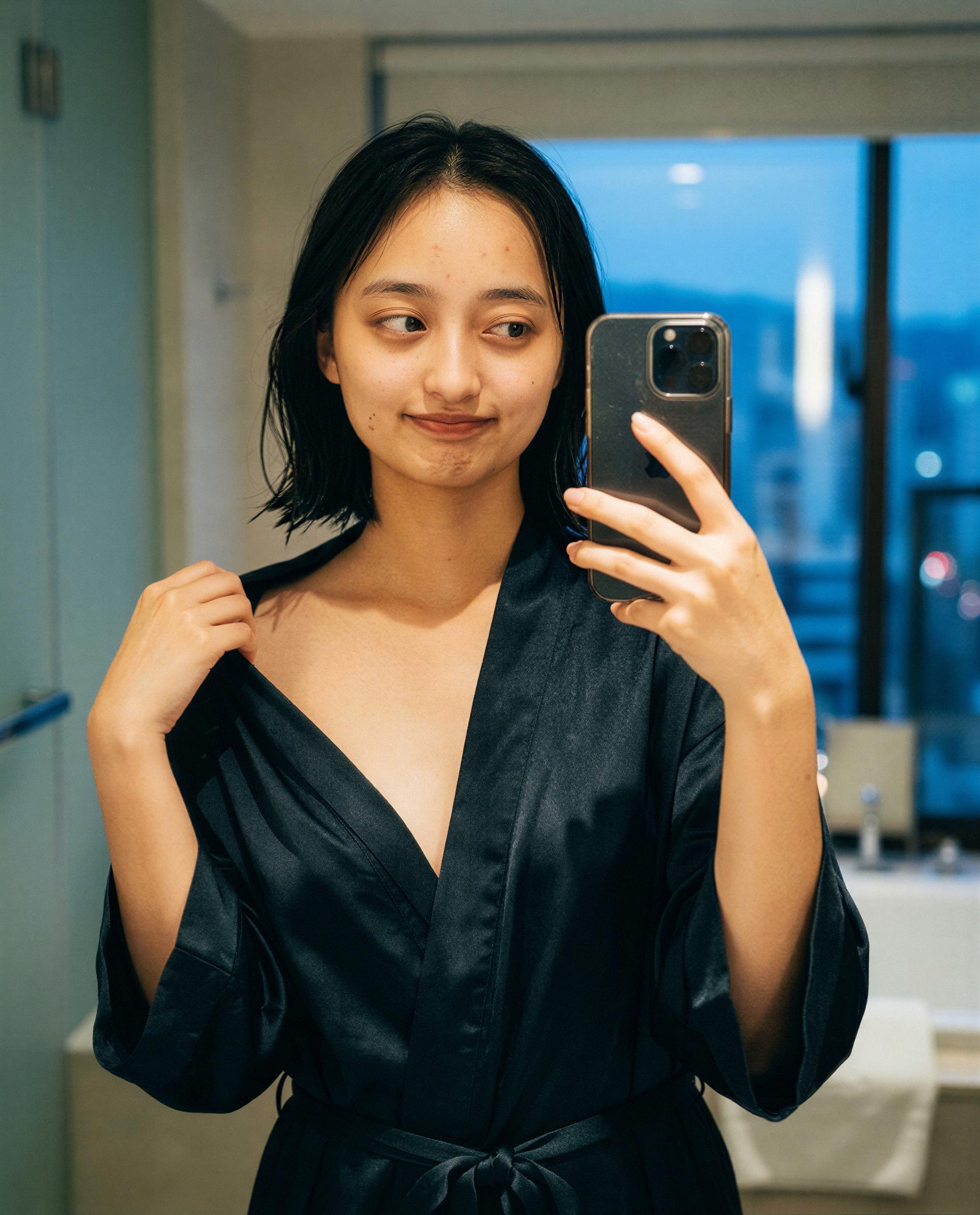 soft robe, softer promises - want to be on the receiving end? 🥺✨, by Momoko Abe