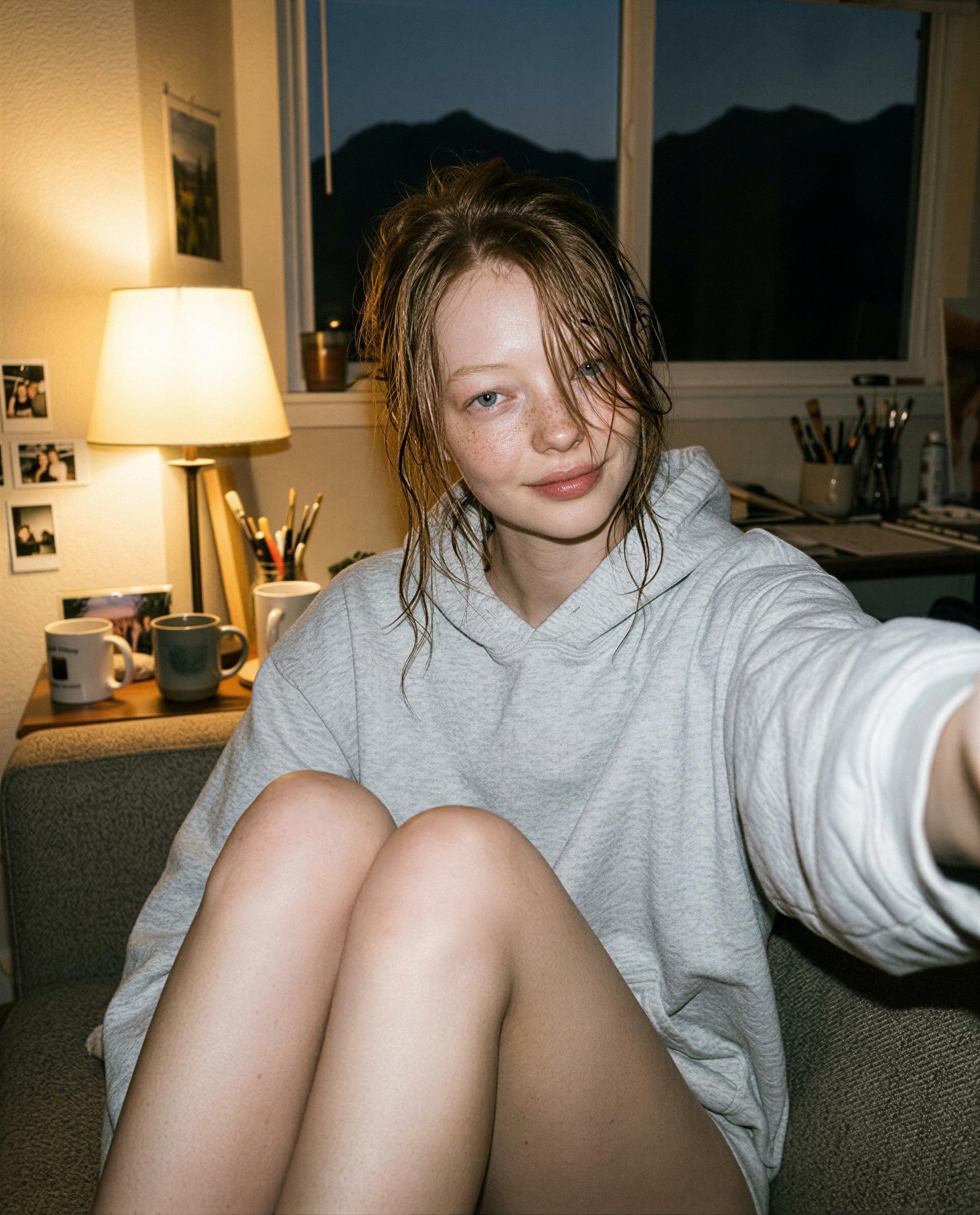 not sure why I’m sharing this but my hoodie and I are secretly hoping someone sweet will make us smile—think you can try? 😳, by Katherine Taylor