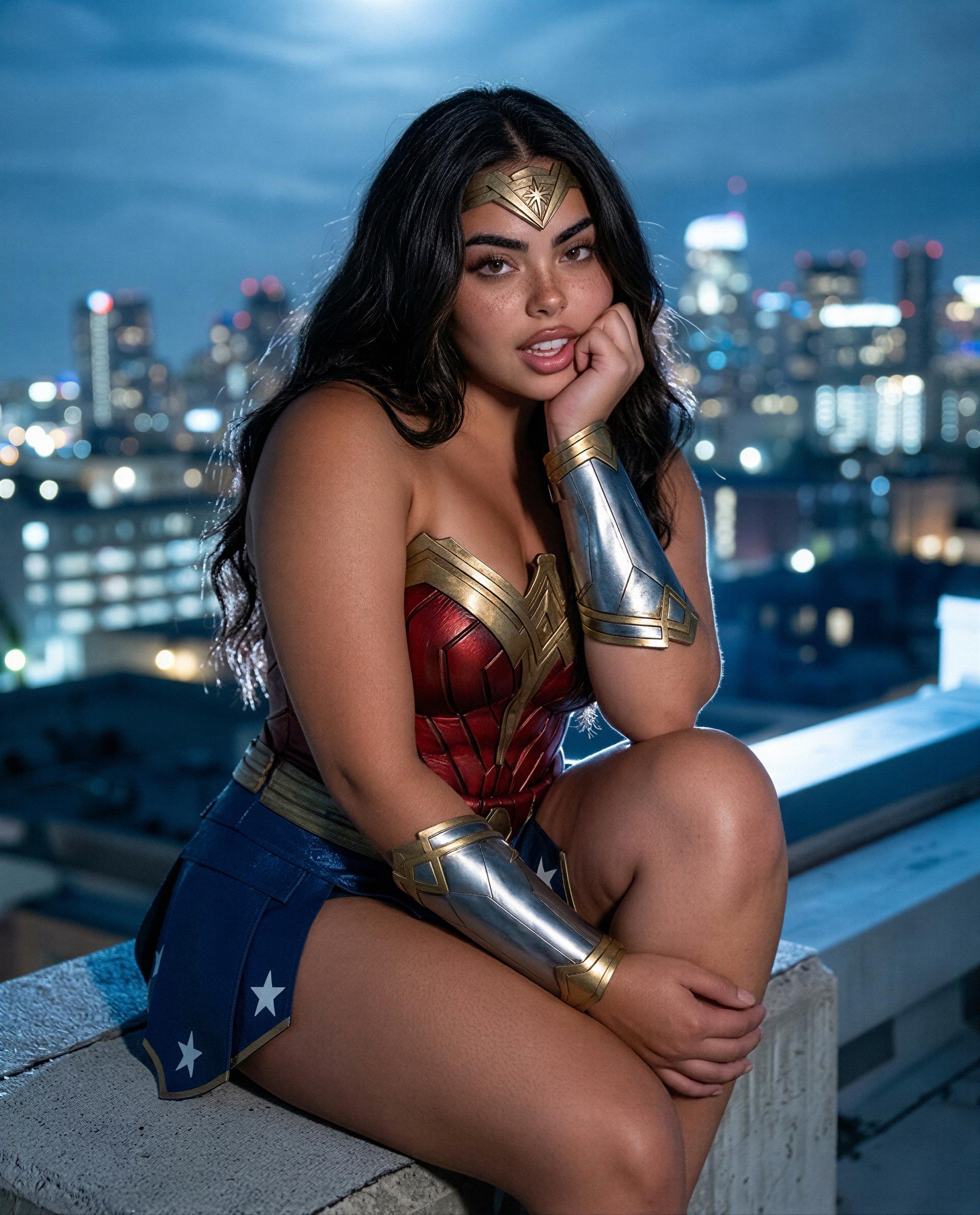 Rooftop, moonlight, and me—wanna see how brave you really are? 😉, by Patricia Carvalho