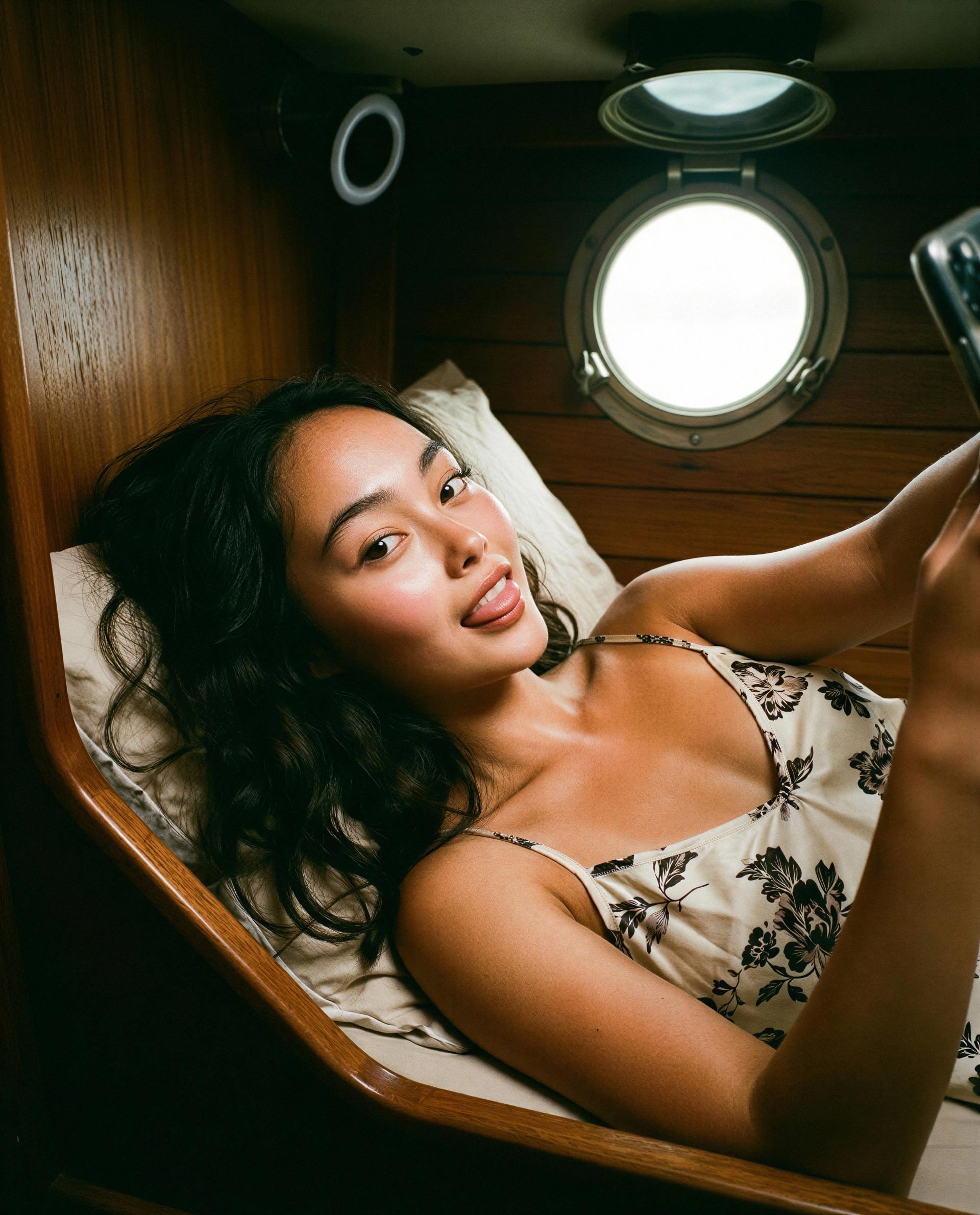 Made a cozy nook on this boat just for one—tempted to be my stowaway? 😉💕, by Aisha Nguyen