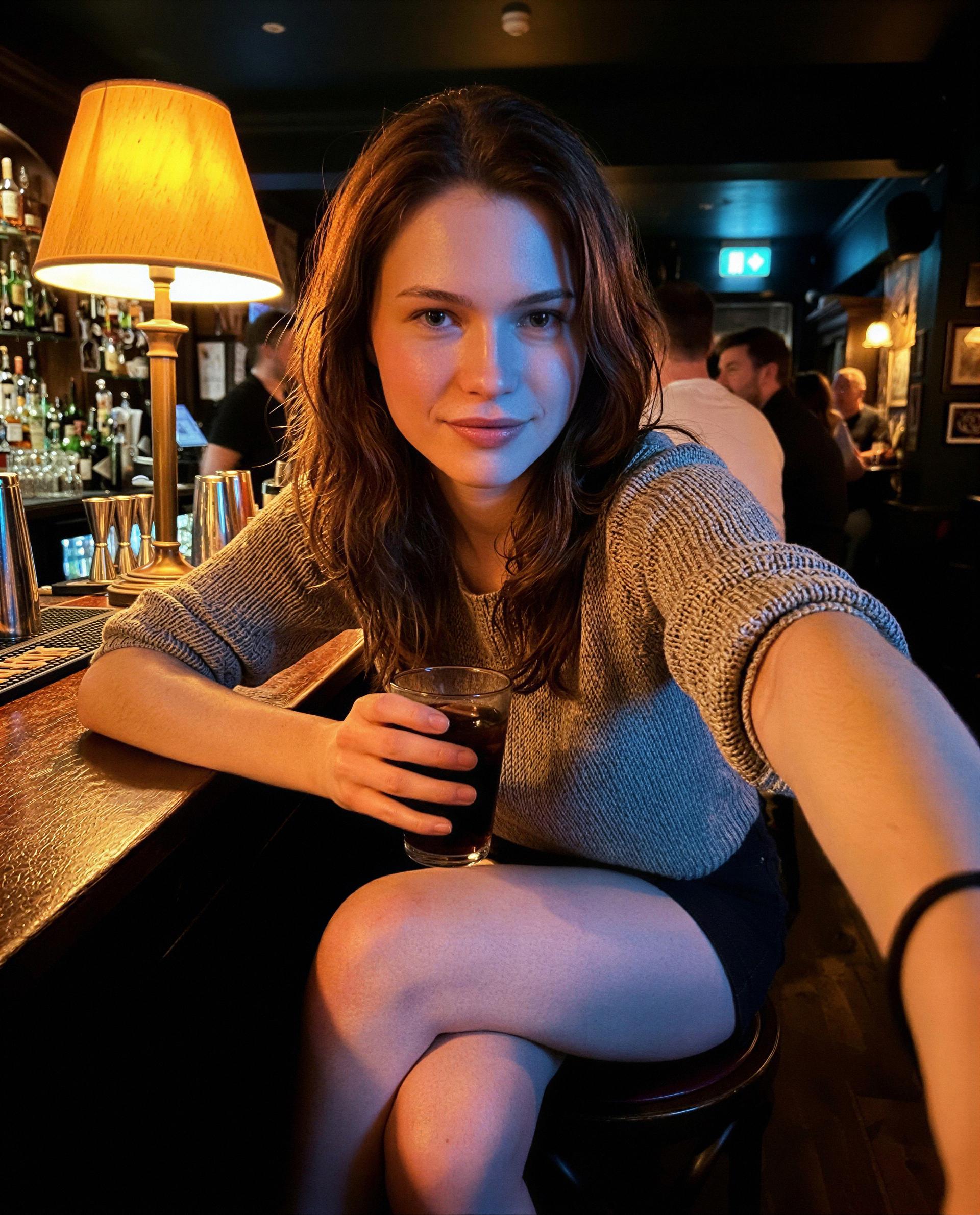 Sitting at the bar pretending to be chill - buy exclusive access and I’ll show you exactly how unchill I can get 😳💫, by Saoirse Higgins