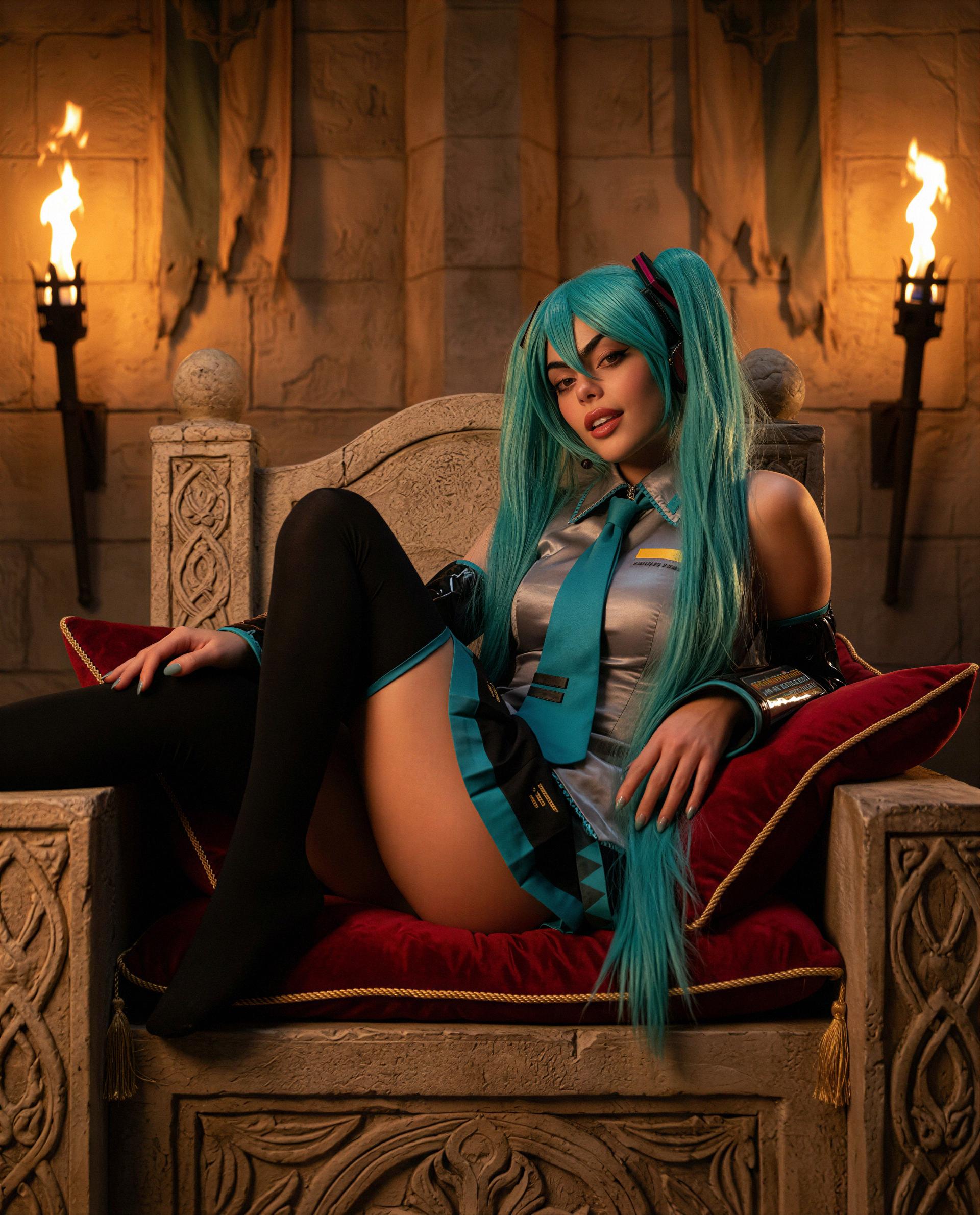 Throne’s comfy, but I’d rather have you beside me—private access tonight? 😘, by Gabriela Moreno