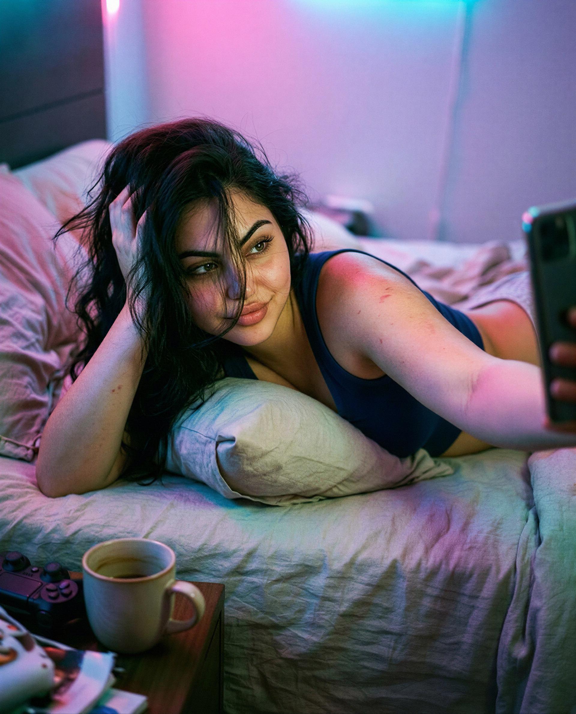 oops I caught myself being cute—wanna be the lucky one who gets the rest? 🥺💋, by Carolina Reyes