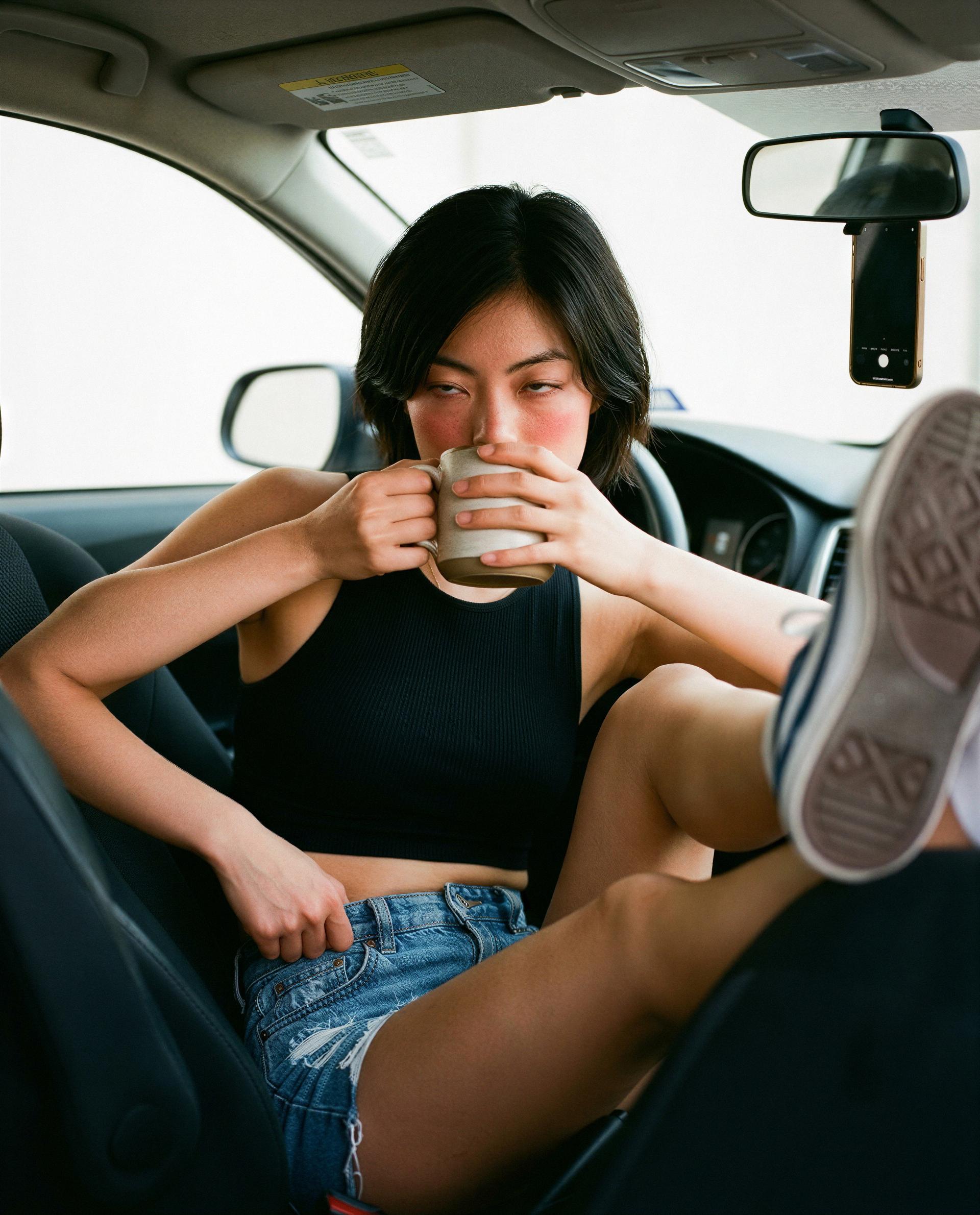 Just parked and plotting ways to make you stay—care to be my permanent detour? 💕, by Roshni Karimov