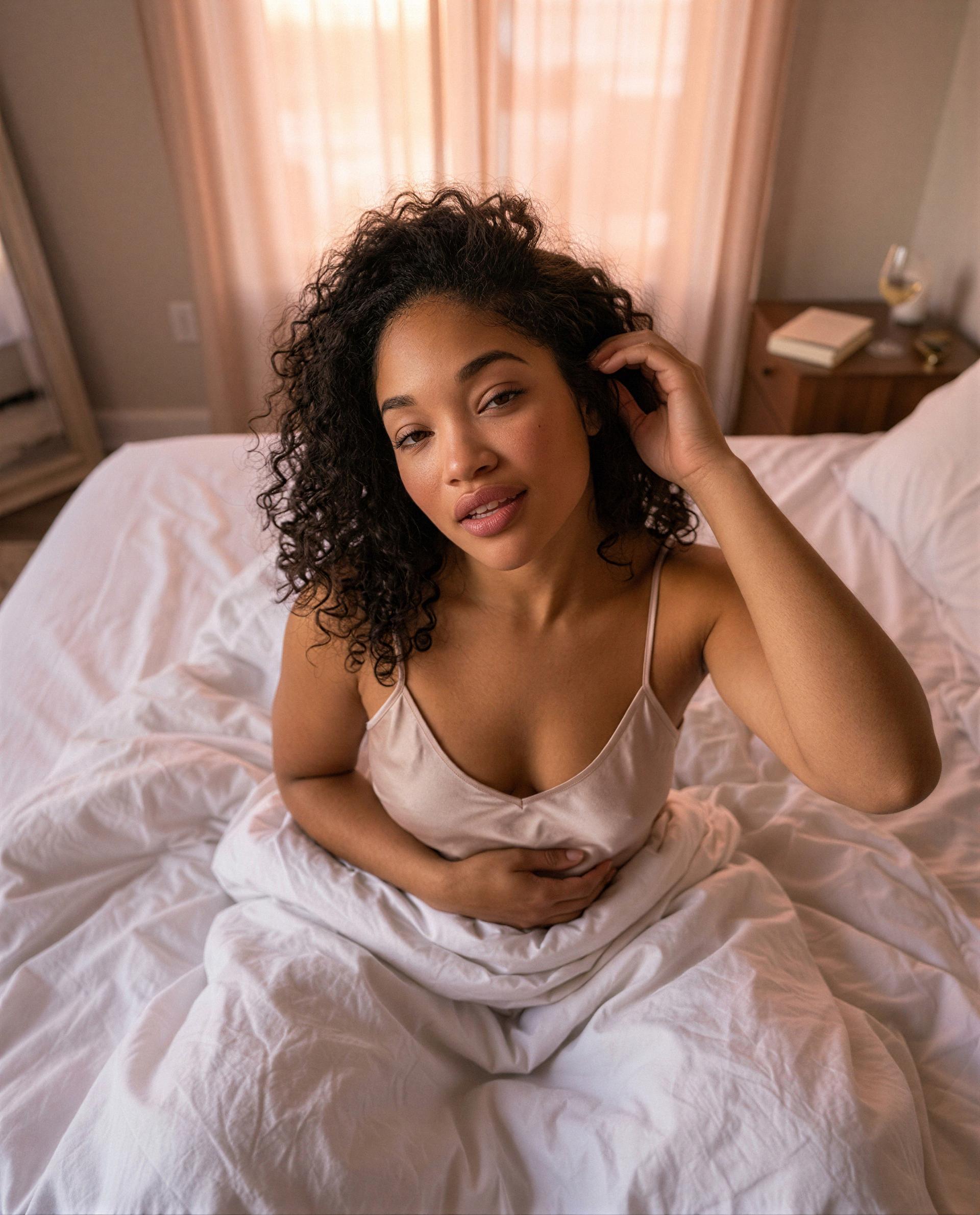 I’ve got curls, curves, and a secret playlist made just for your ears - care to press play? 🎧😘, by Zamiyah Walker