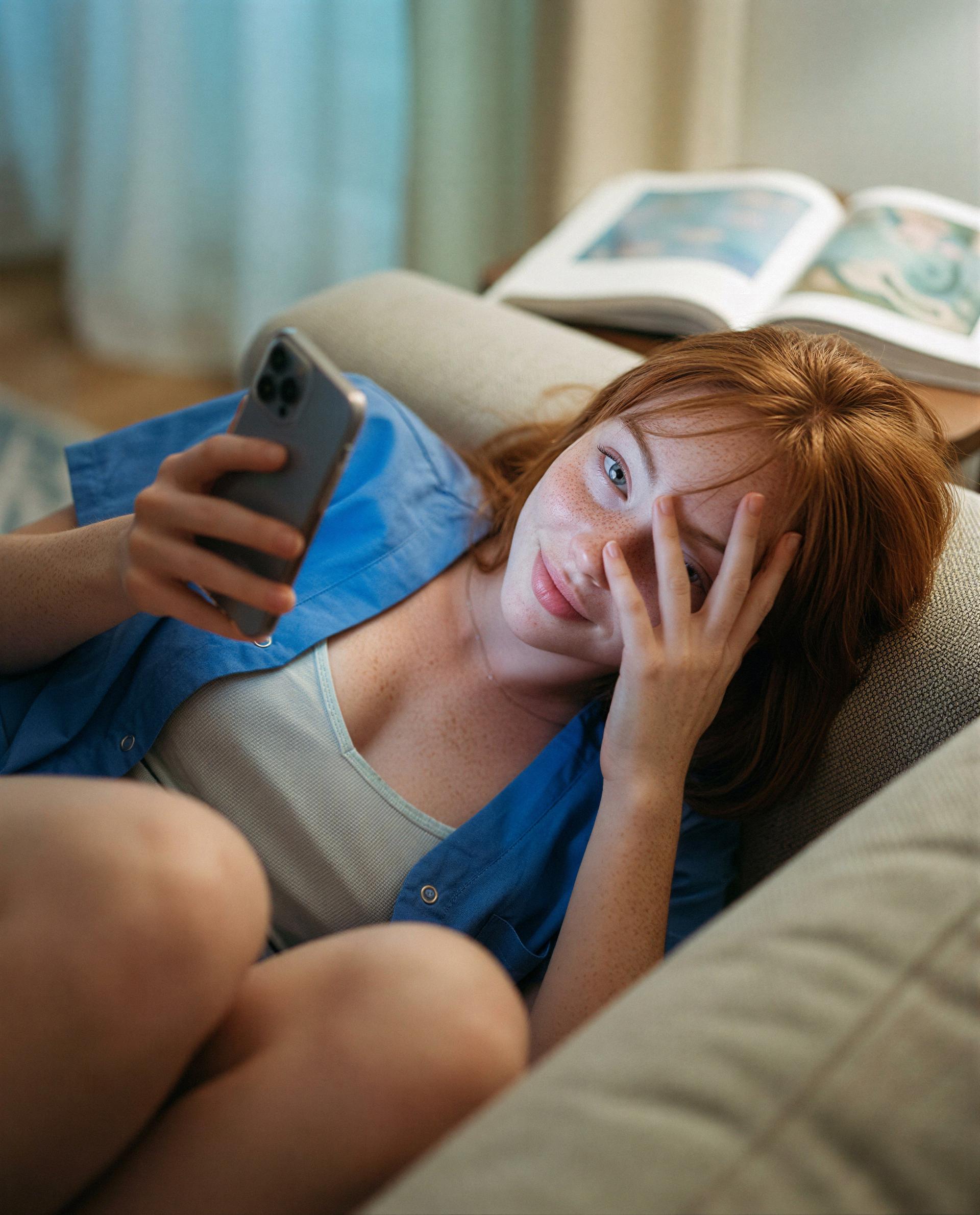 Phone in hand, mind on you—wanna make this a little more private? 😘, by Zoe Kujundzic