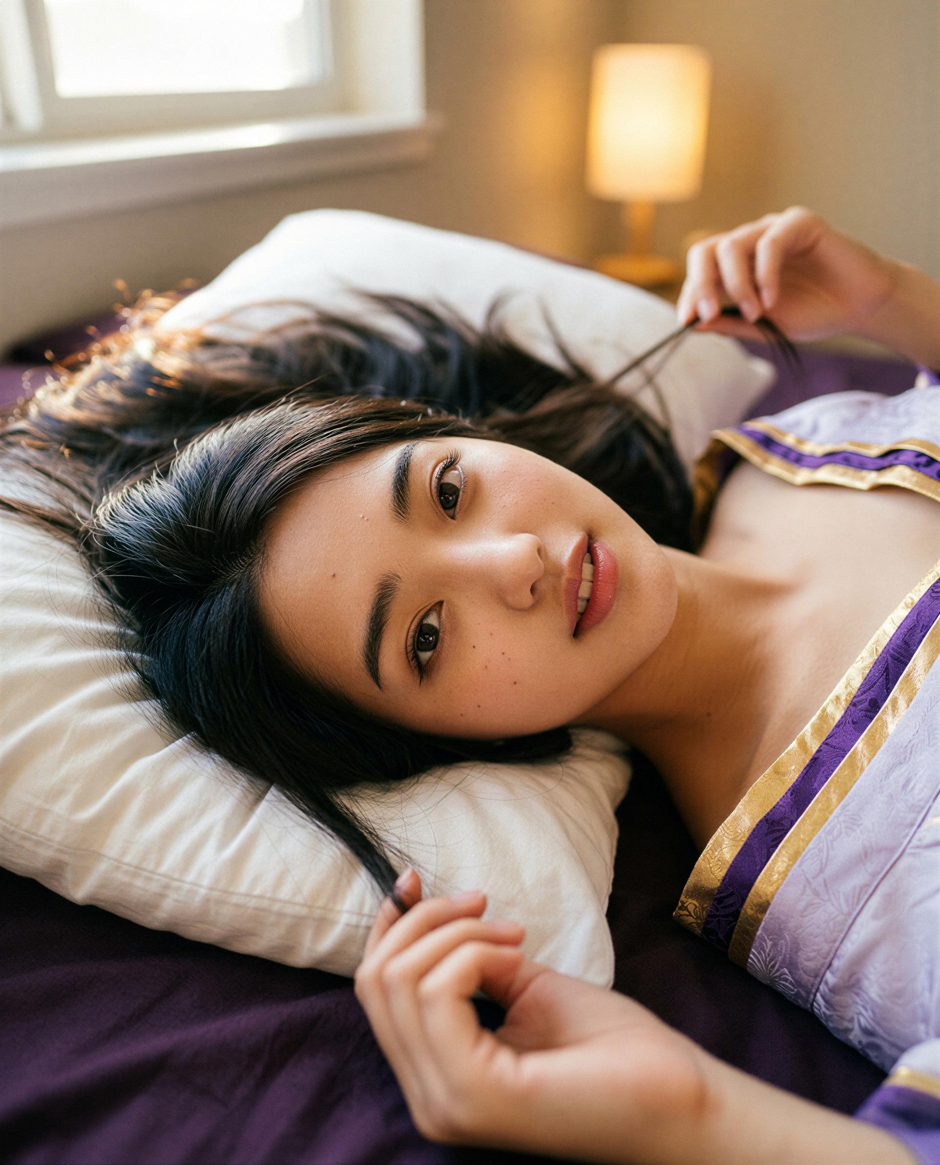 Pillow's warm, the lights are low, and I'm feeling dangerously available—wanna test my theory? 😉💕, by Malika Chen