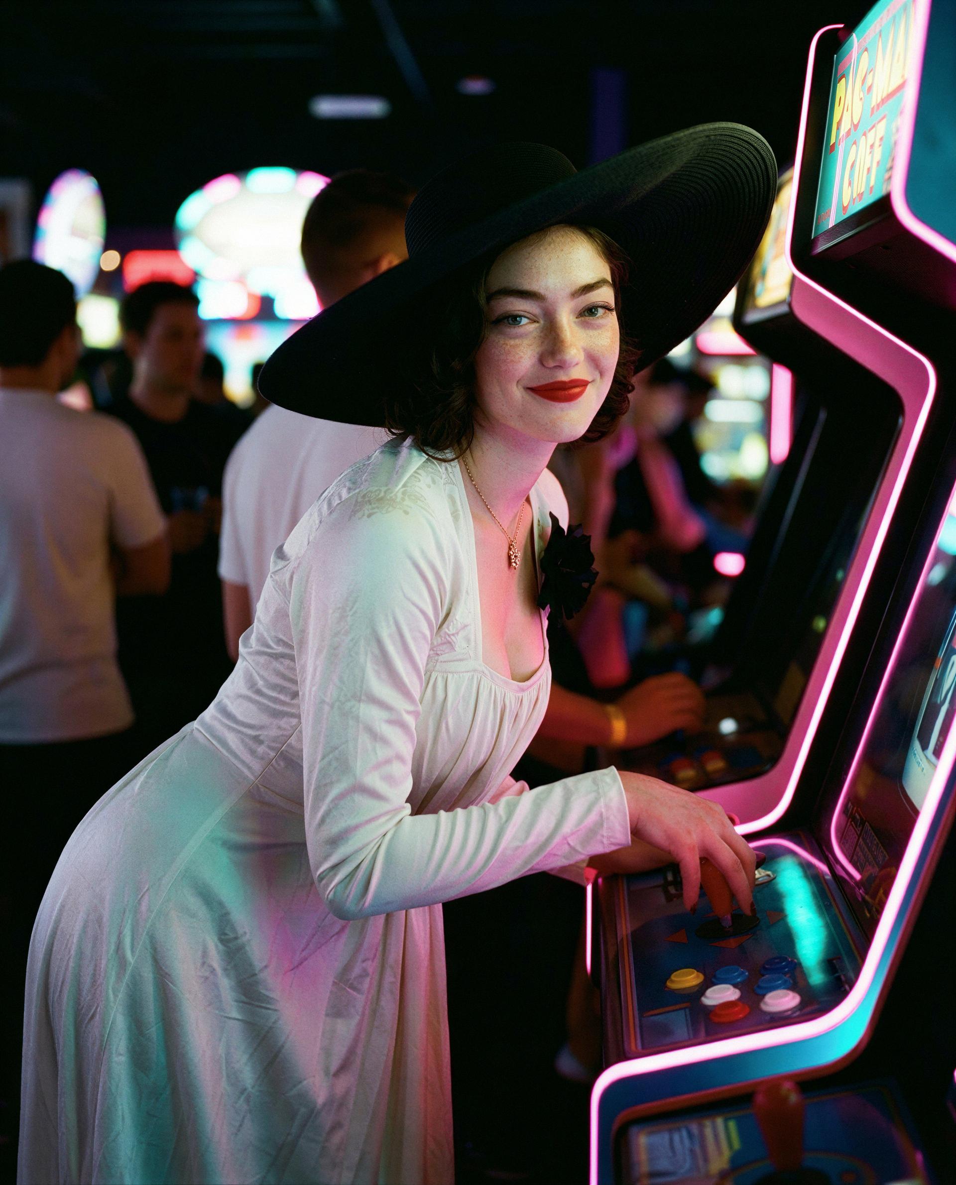 Neon, red lips, and a game you’ll want to lose - tip me and I’ll give you the full prize 😉💋, by Hélène Davidson