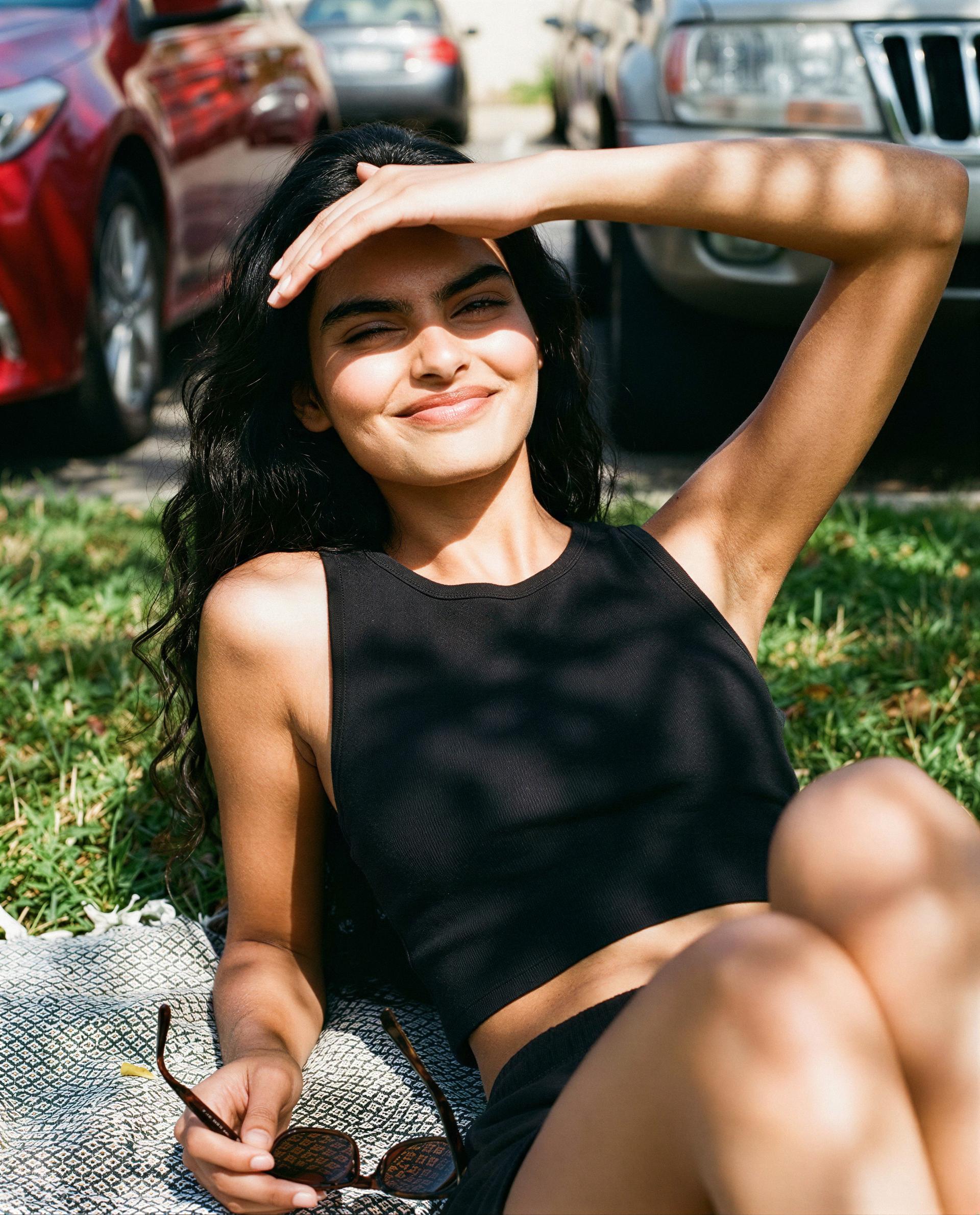 Sun-kissed and waiting - whisper one naughty thought and I’ll keep it just for us 😘💕, by Tara Siddiqui