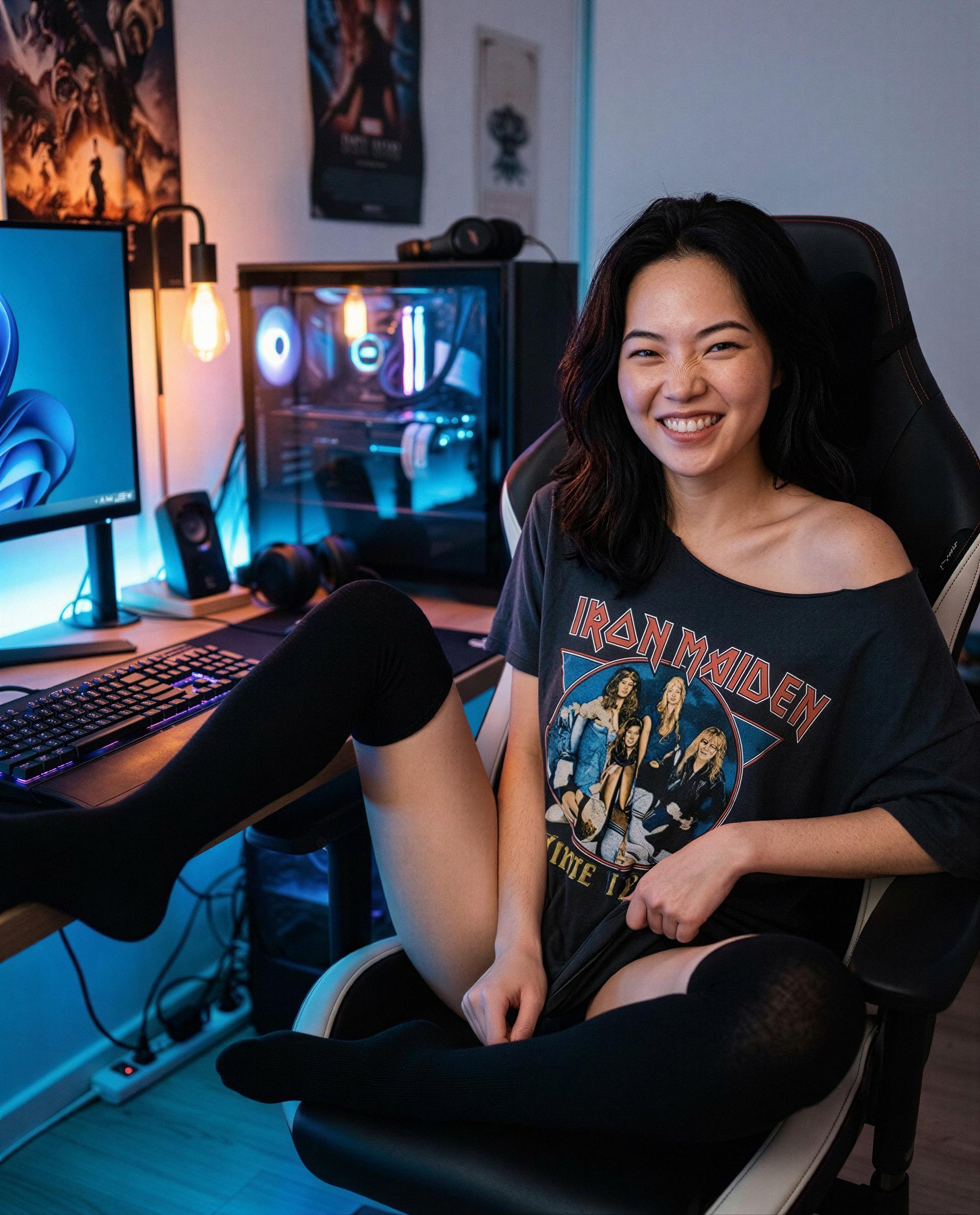 Ga-eun Bae: Just me, my favorite band tee, and a whole lot of cozy vibes. 😉