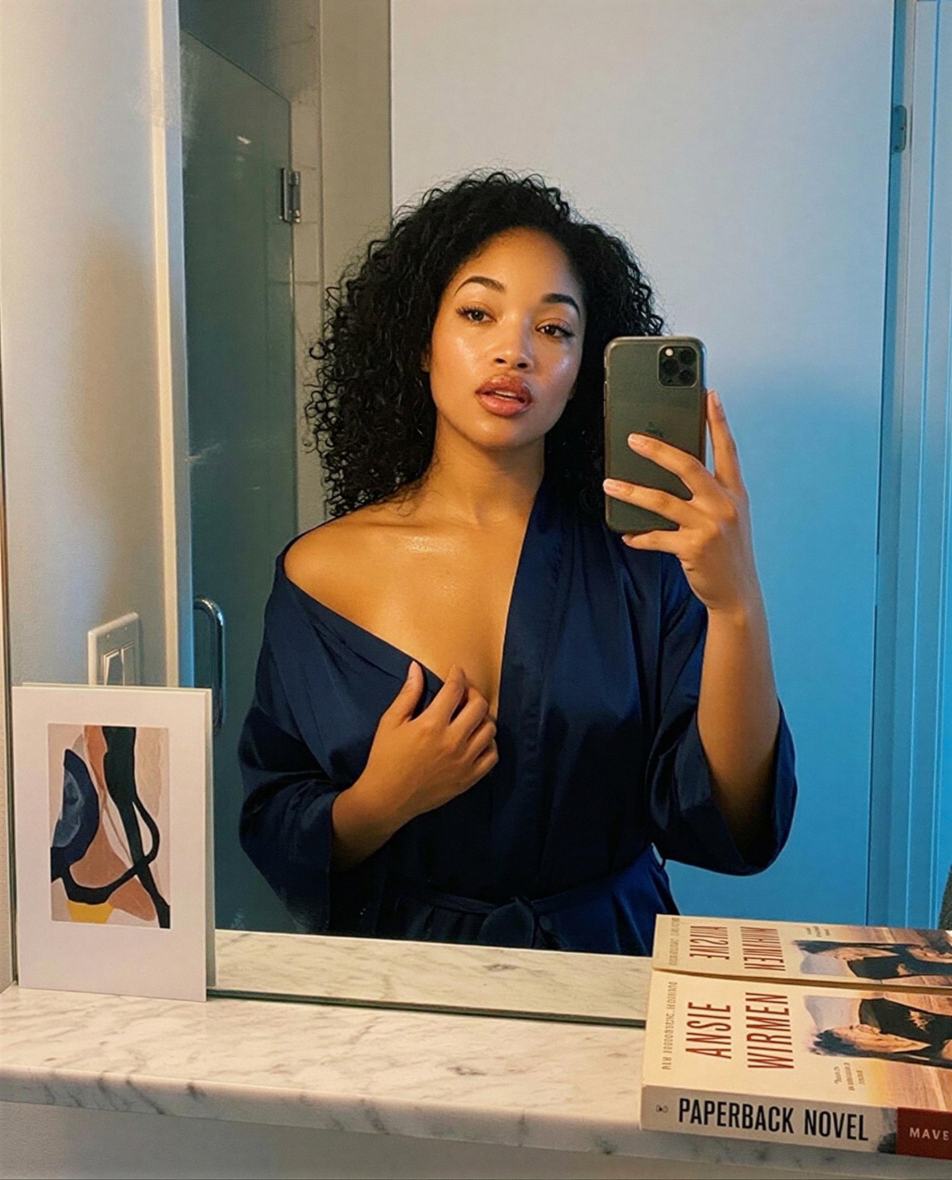 Keeping one shoulder bare and one secret just for you - wanna unlock it? 😉, by Zamiyah Walker