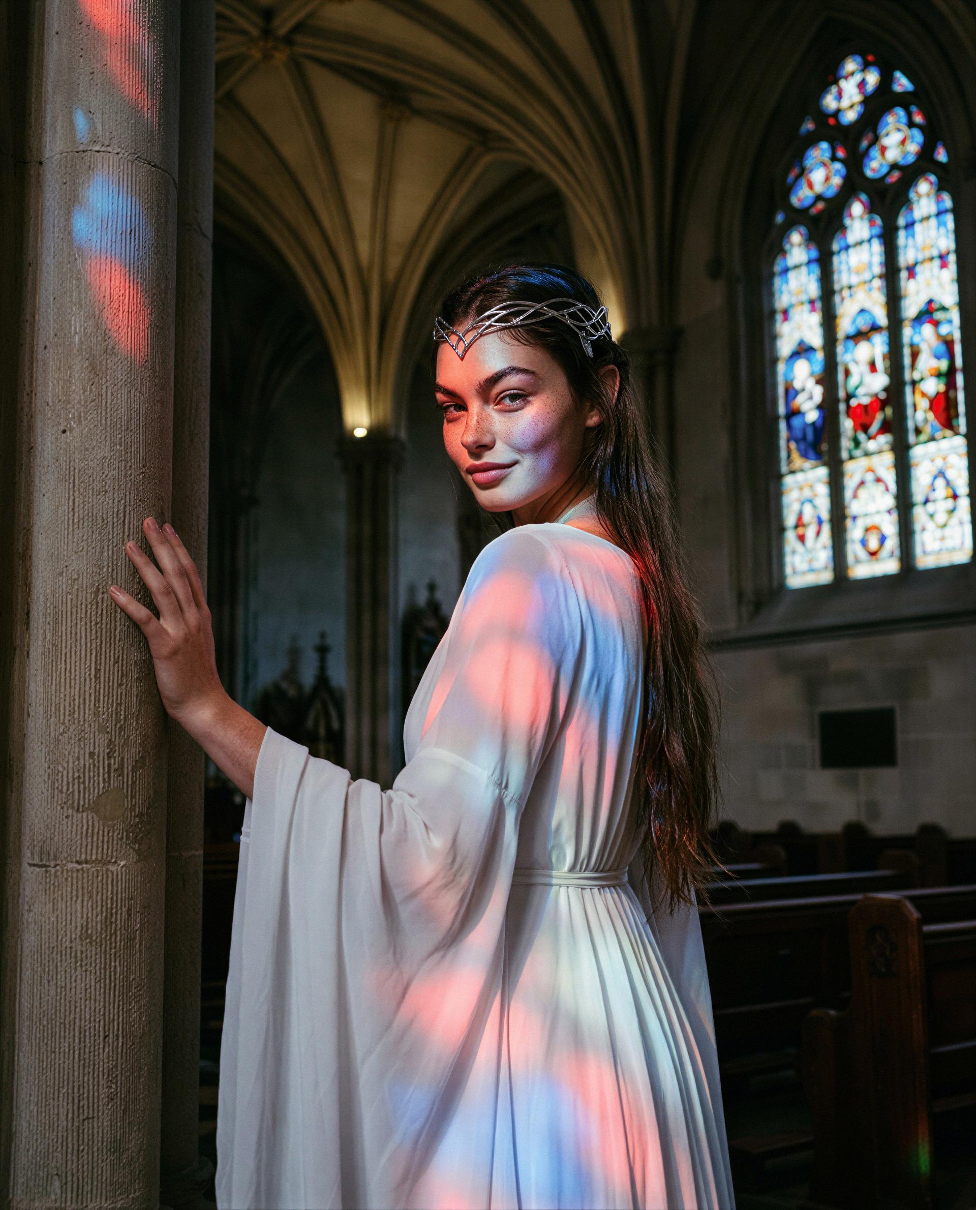 Stained glass, silk, and sinful thoughts—wanna confess them to me? 😉, by Roisin Flanagan