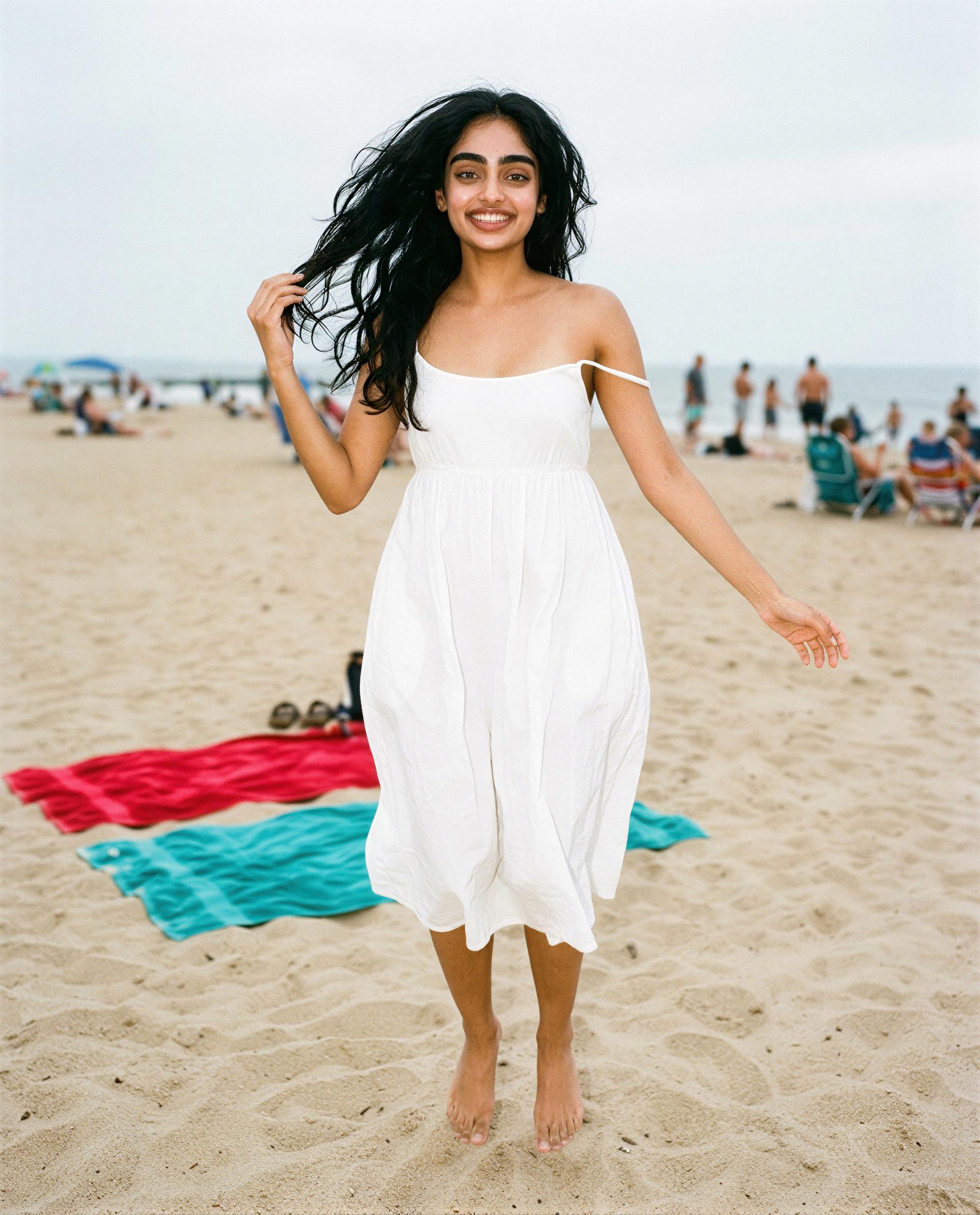 Barefoot, sun-kissed, and just waiting—come closer and I’ll show you exactly why I’m smiling 😘, by Gul Ansari