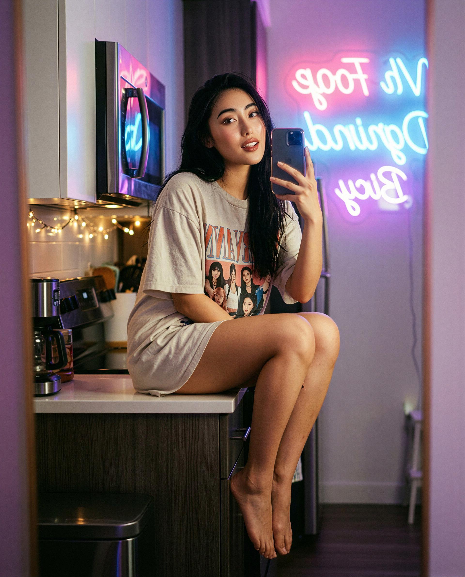 I've got a neon-lit secret with your name on it - wanna come claim it? 😉💕, by Yoo-Jung Cheon