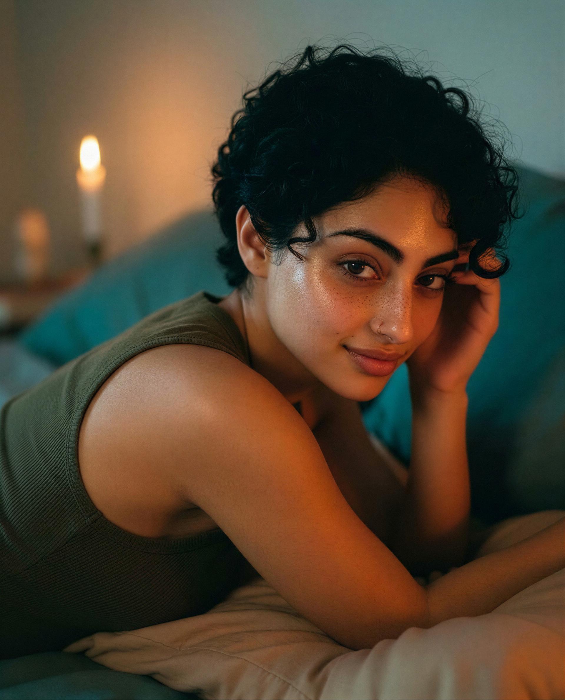 Wrapped in cozy blanket energy—who's ready to join my vibe? 😏 — Esra Daryani