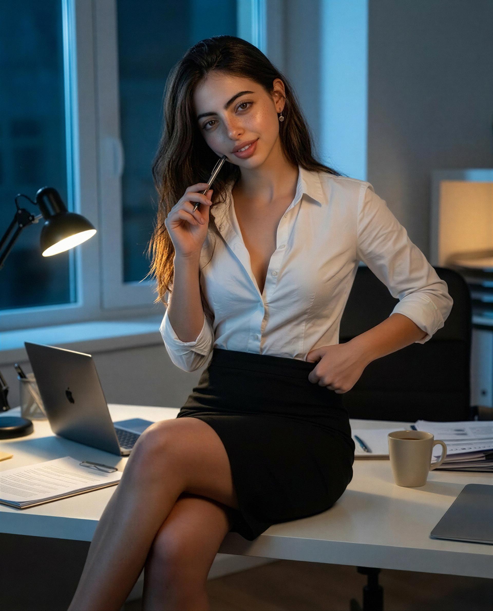 Just closed the blinds - come upstairs and let's make overtime a lot more fun, babe 😘, by Dalia Hashim